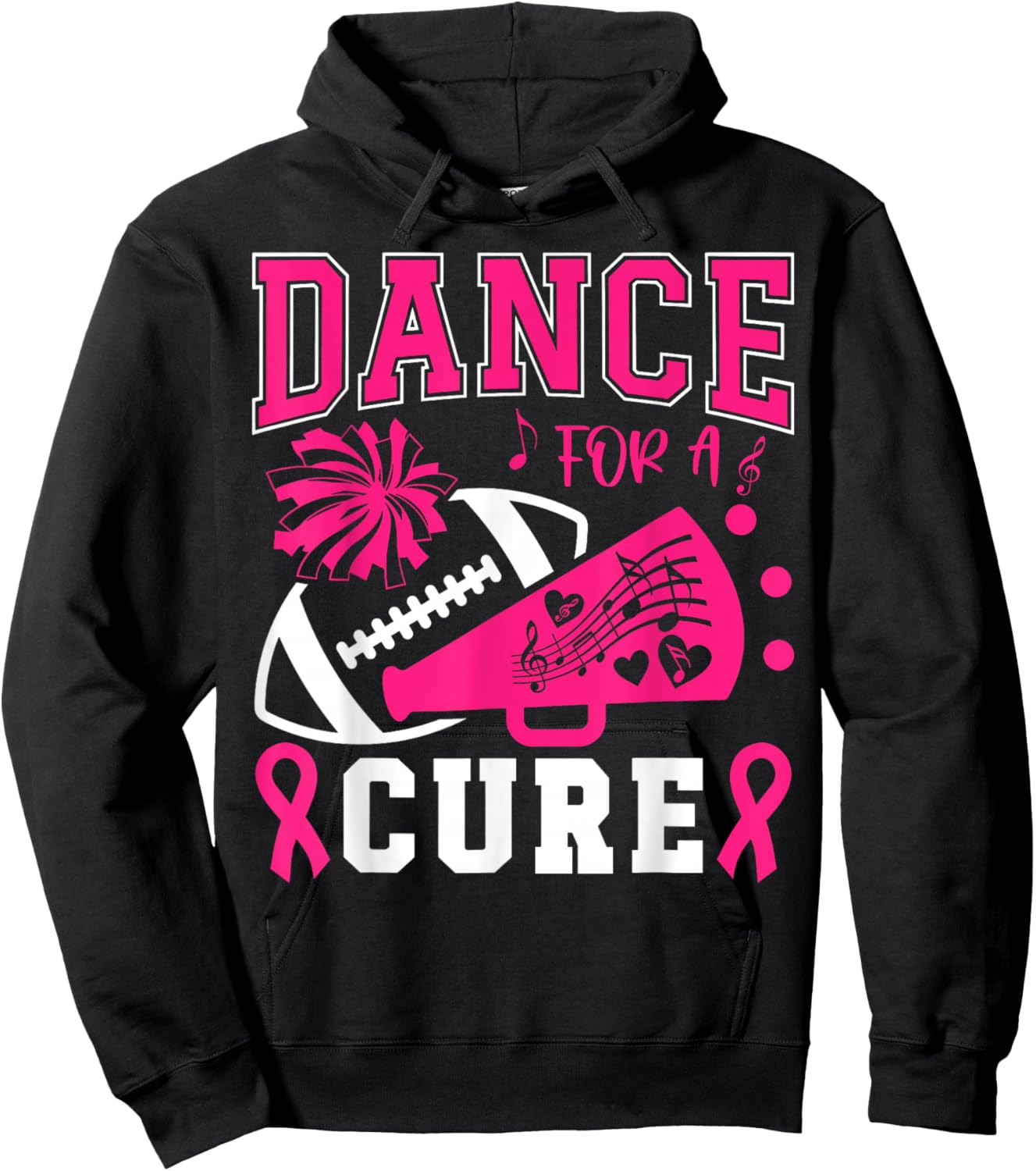Dance For A Cure Breast Cancer Pink Ribbon Dance Team Hoodie - Hoodie | Black