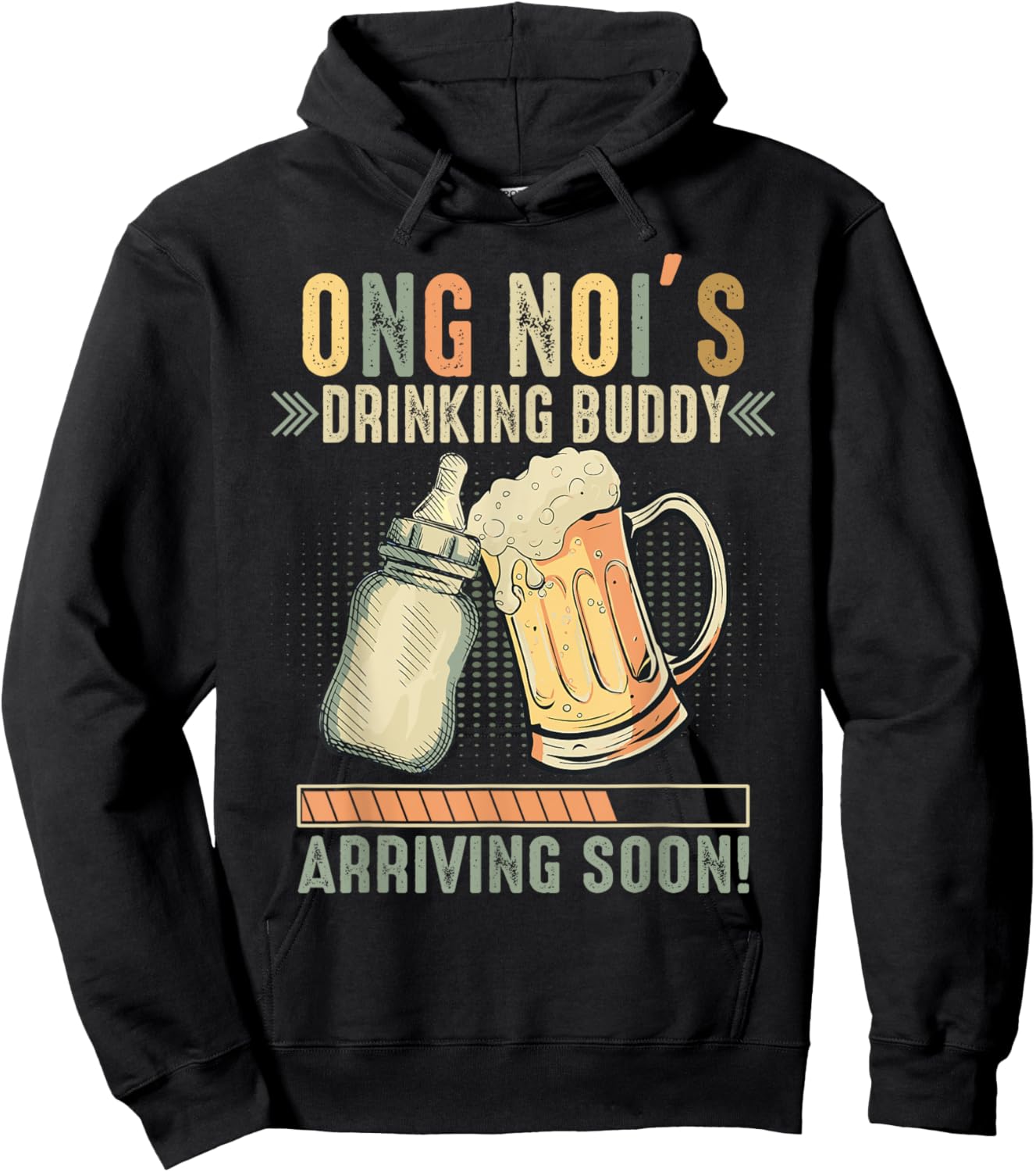 Ong Noi's Drinking Buddy Arriving Soon To Be Grandpa Hoodie - Hoodie | Black