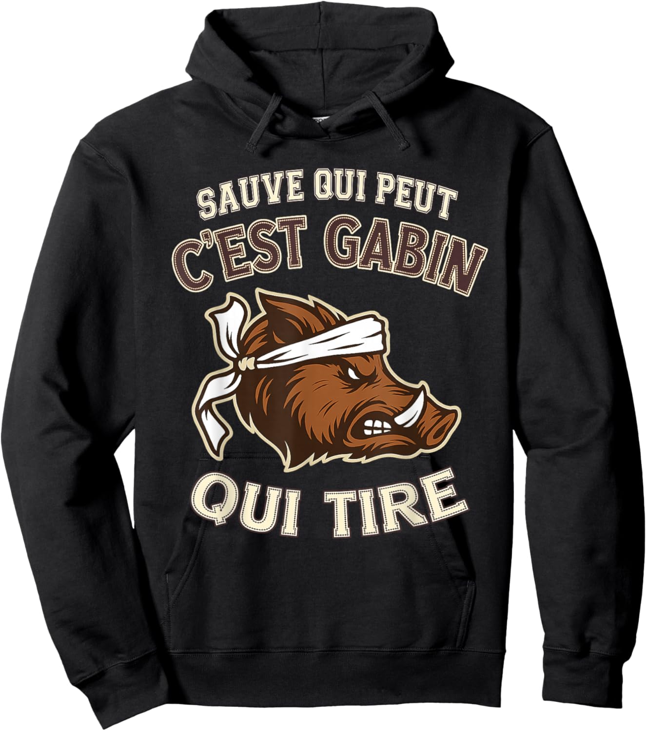 Chasseur Name Gabin - Funny Boar Bad Shooter Hoodie - Hoodie | Black