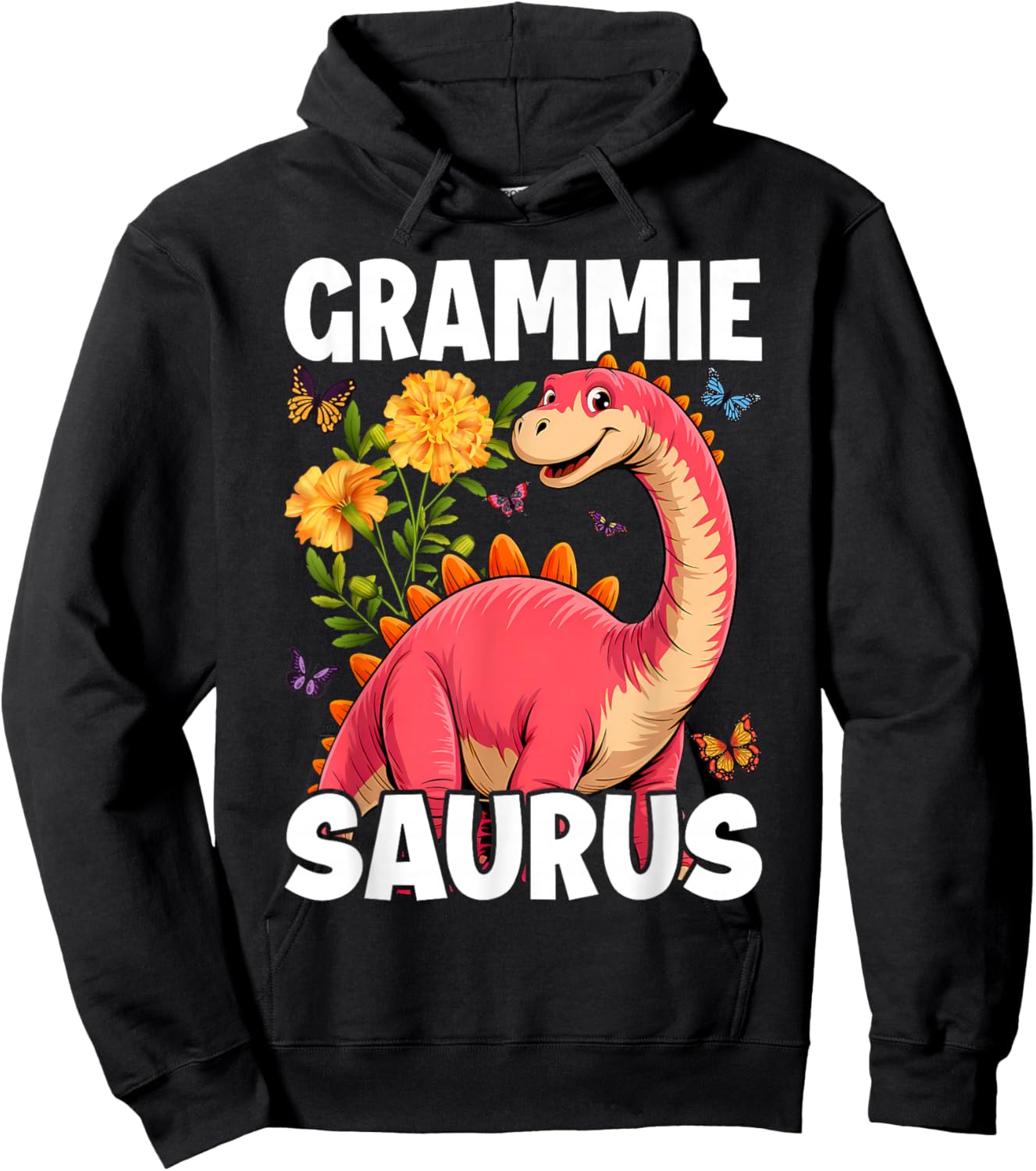 Grammie Saurus Grandma Mother's Day Thanksgiving Christmas Hoodie - Hoodie | Black