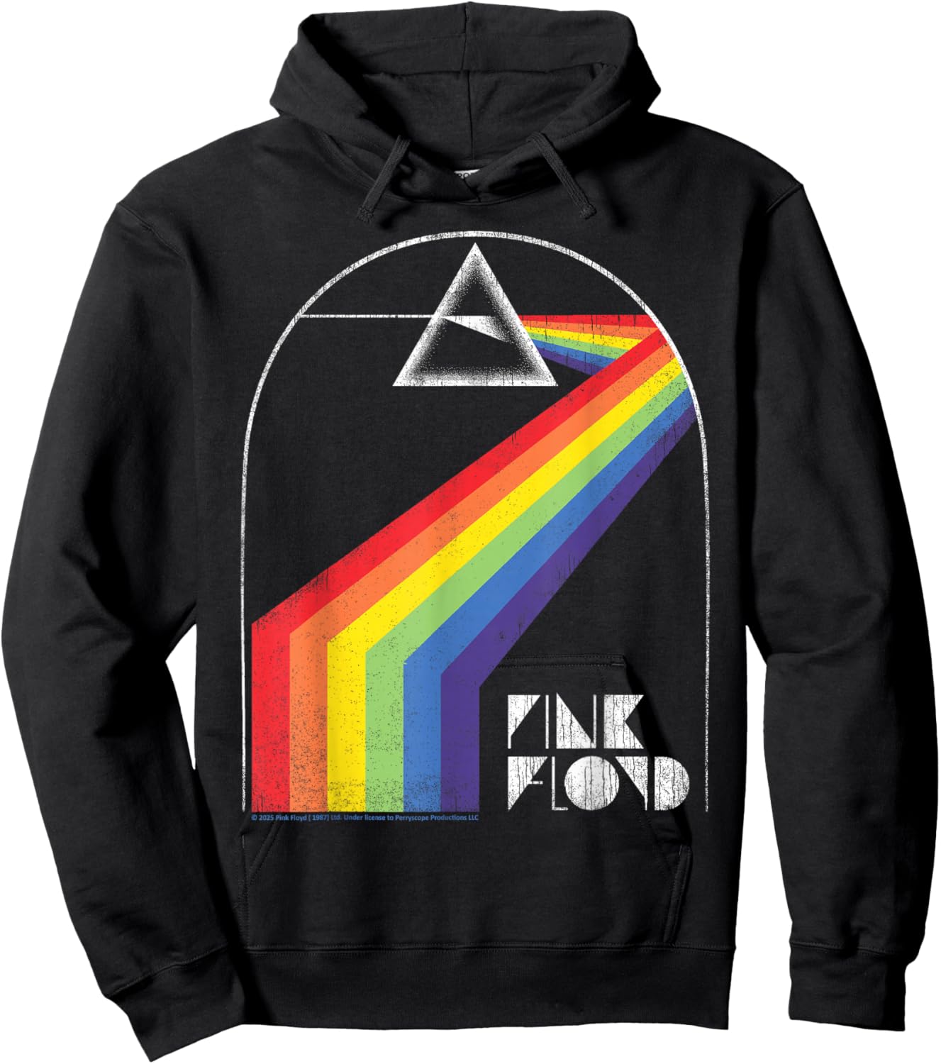 Pink Floyd Retro Prism Rainbow Design Hoodie - Hoodie | Black