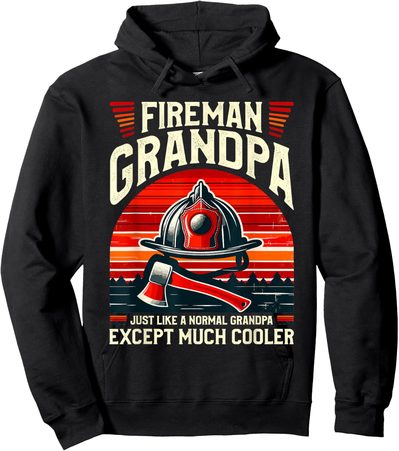 Fireman Grandpa Fireman Grandfather Hoodie - Hoodie | Black