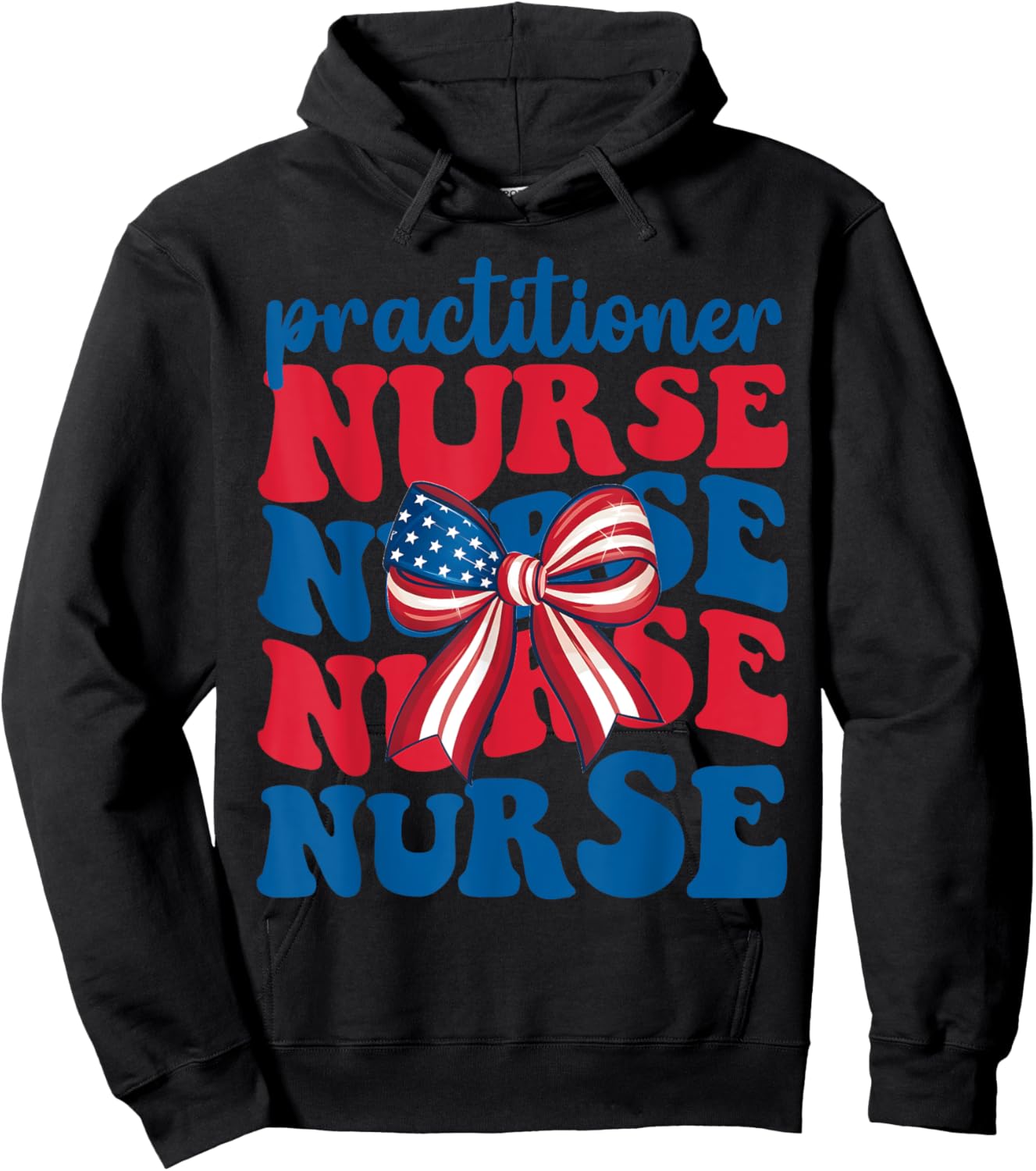 Np Practitioner Nurse 4th Of July American Flag Patriotic Women Men Hoodie - Hoodie | Black