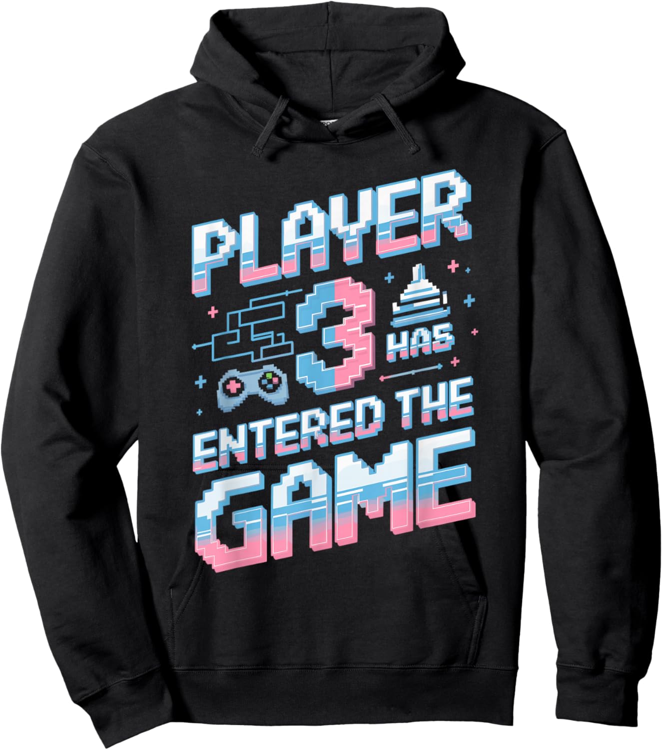 Player 3 Has Entered the Game Gender Reveal Hoodie - Hoodie | Black