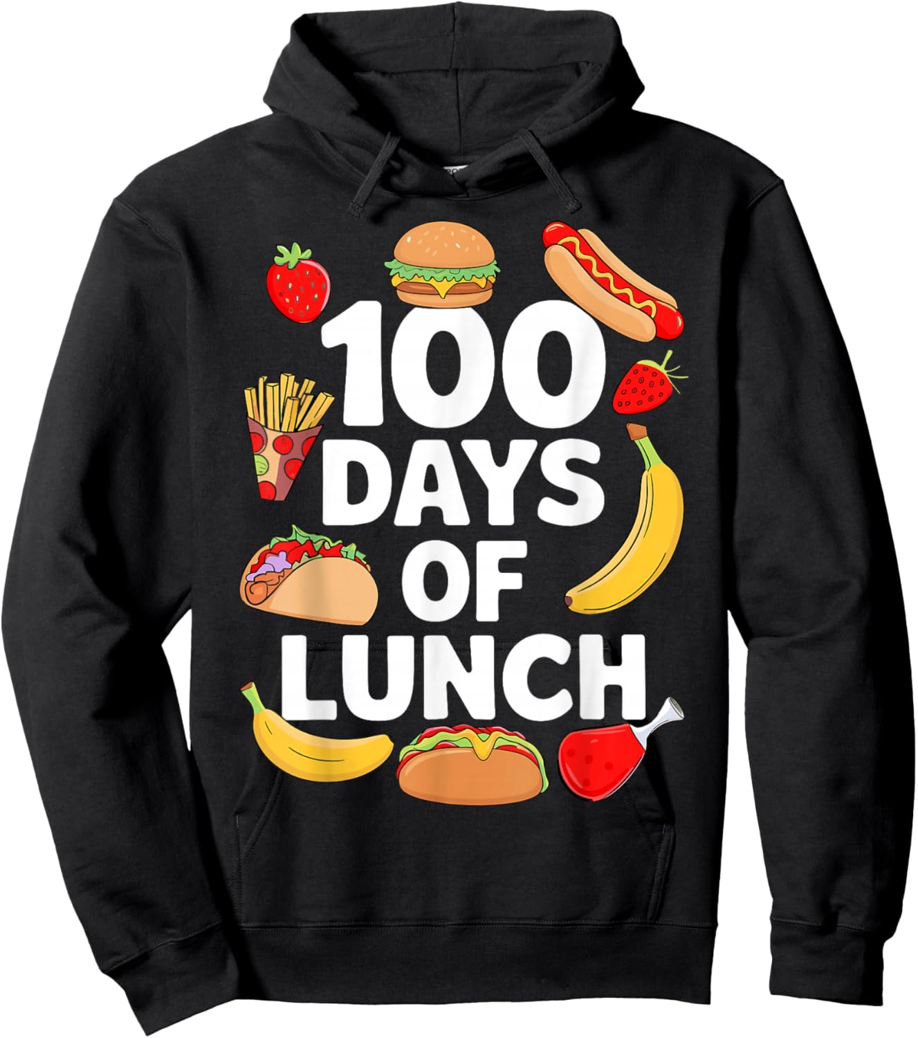 100 Days Of Lunch Lady Cafeteria Worker 100th Day Of School Hoodie - Hoodie | Black