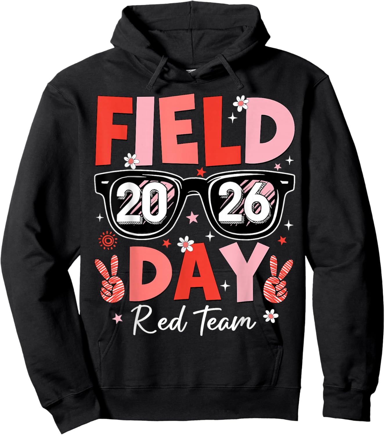 Field Day 2026 Red Team Color Game Competition Boy Girl Kid Hoodie - Hoodie | Black