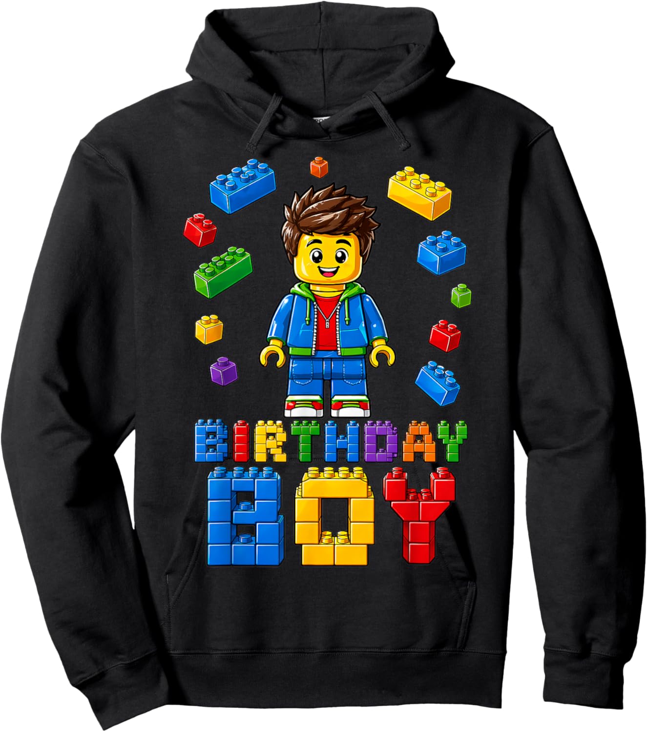 Master Builder Boy Brick Block Building Blocks Birthday Boys Hoodie - Hoodie | Black