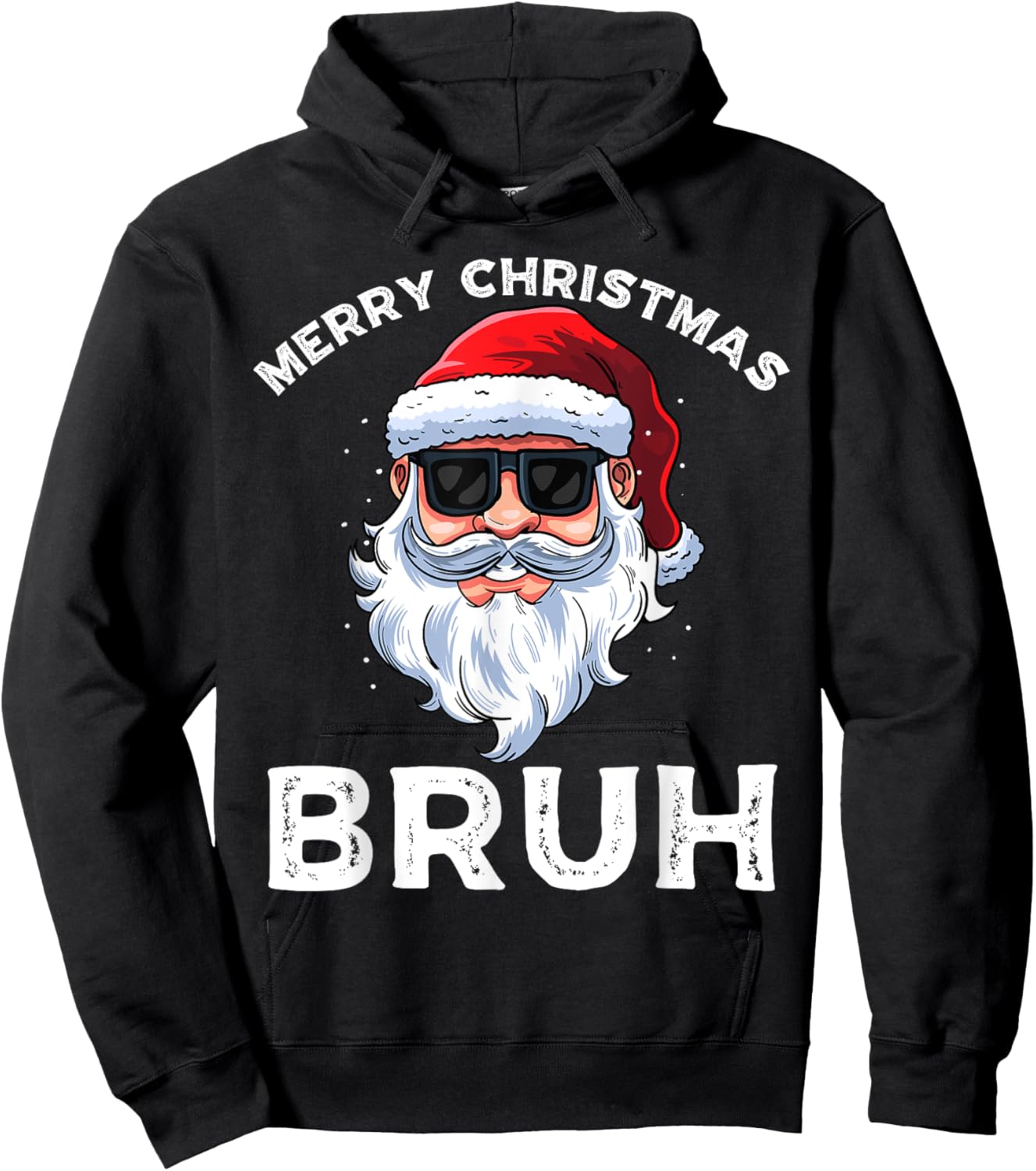 Merry Christmas Bruh Meme Funny Saying for Brother Boys Men Hoodie - Hoodie | Black