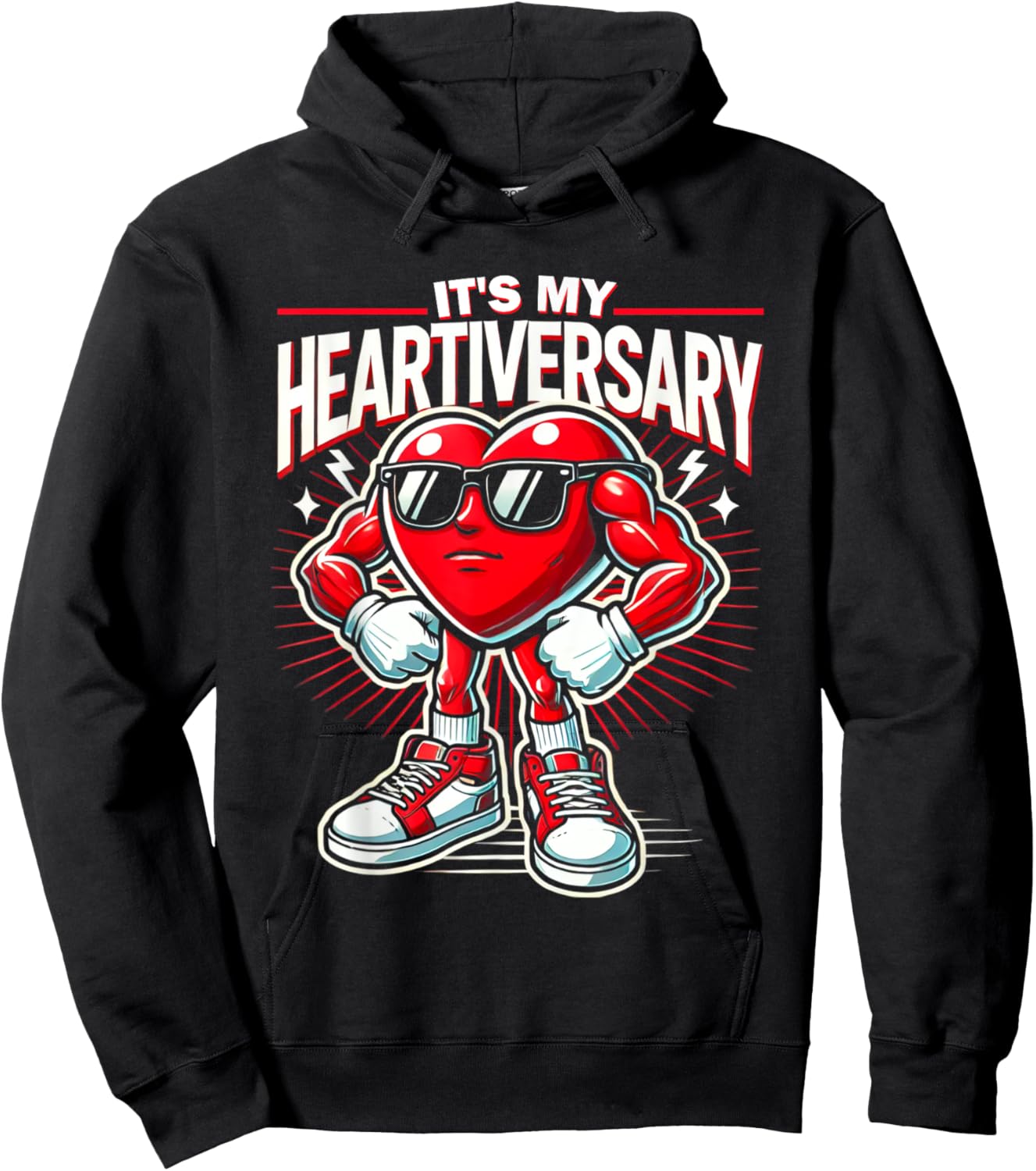 It's My Heartiversary CHD Awareness Hearts diseases Surgery Hoodie - Hoodie | Black