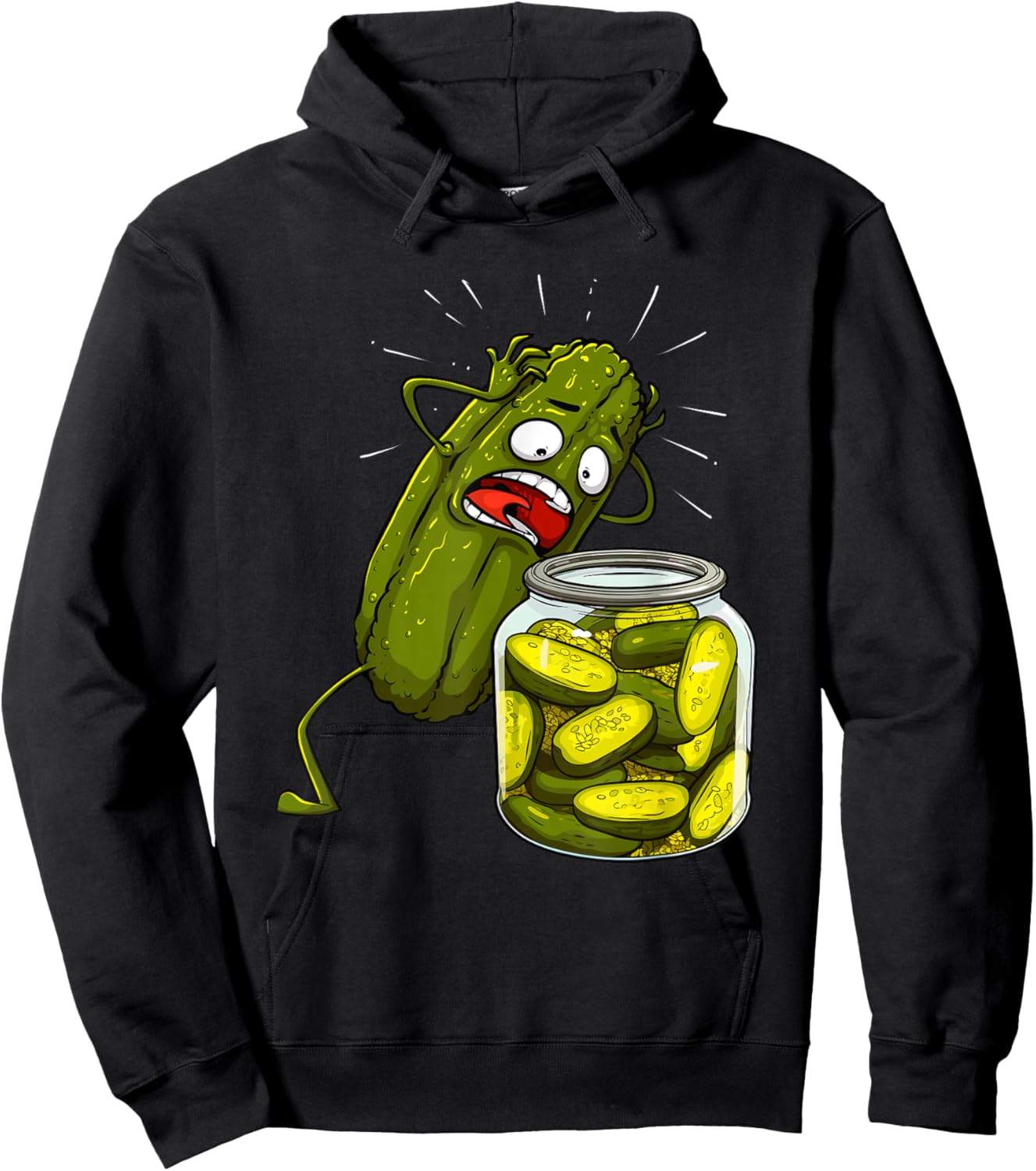 Best Pickle Art Women Kids Jarr Dill Pickle Novelty Hoodie - Hoodie | Black