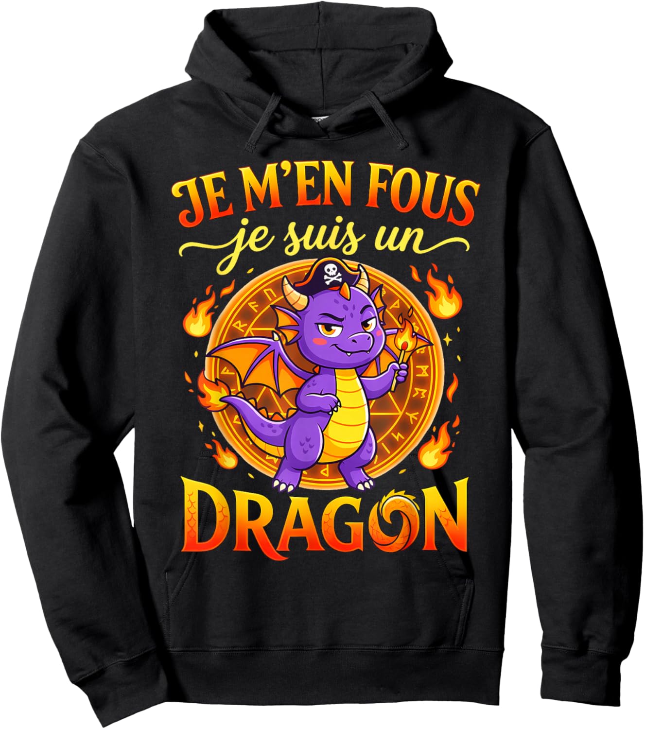 Je M'en Fous Je suis Un Dragon Dragon Mignon Hoodie - Hoodie | Black