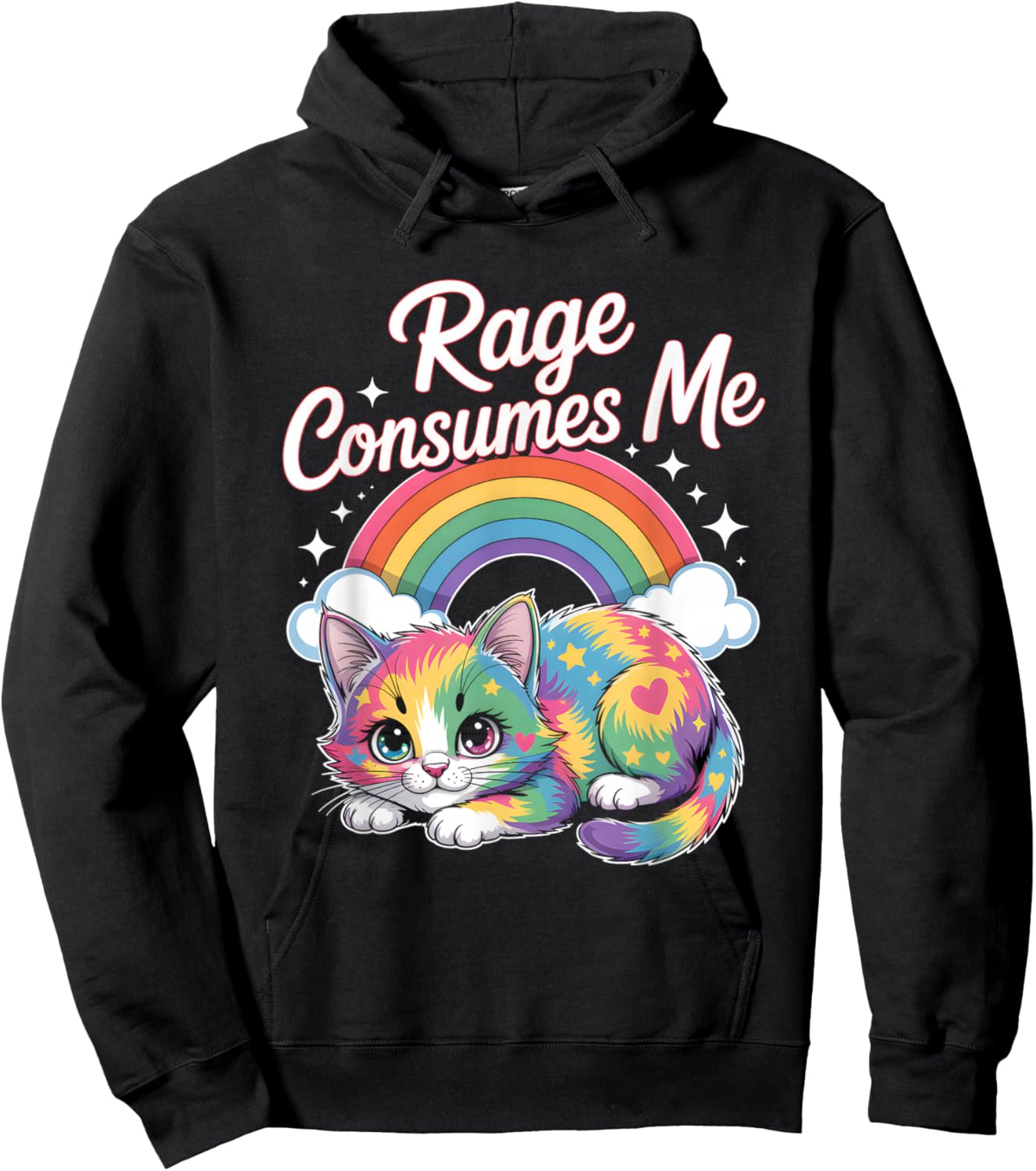 Cute Kitten Rage Consumes Me T Shirt Hoodie - Hoodie | Black
