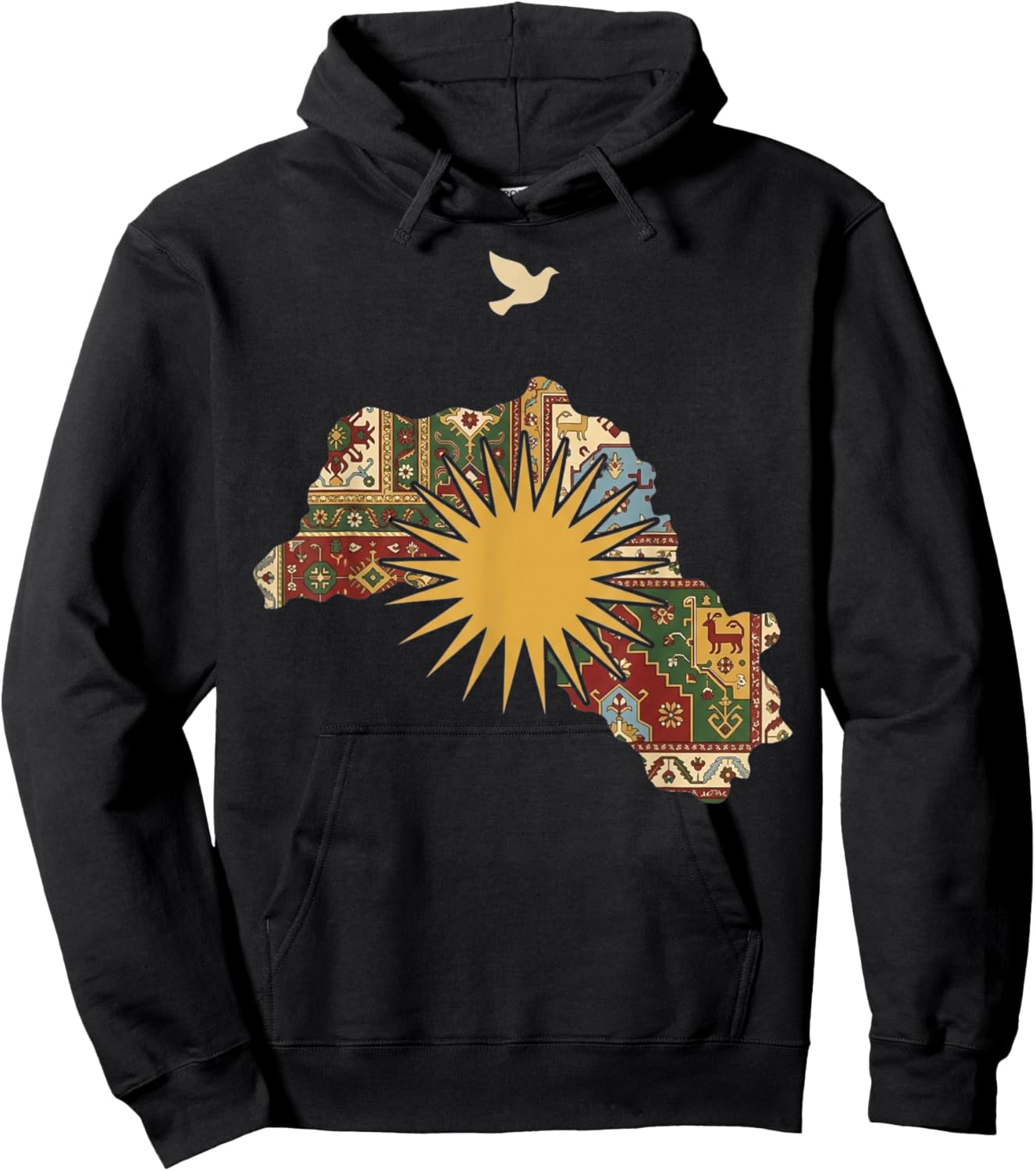 Kurdistan Karte Flagge Erbe Ethnischer Stolz Kurdische Kultur Hoodie - Hoodie | Black
