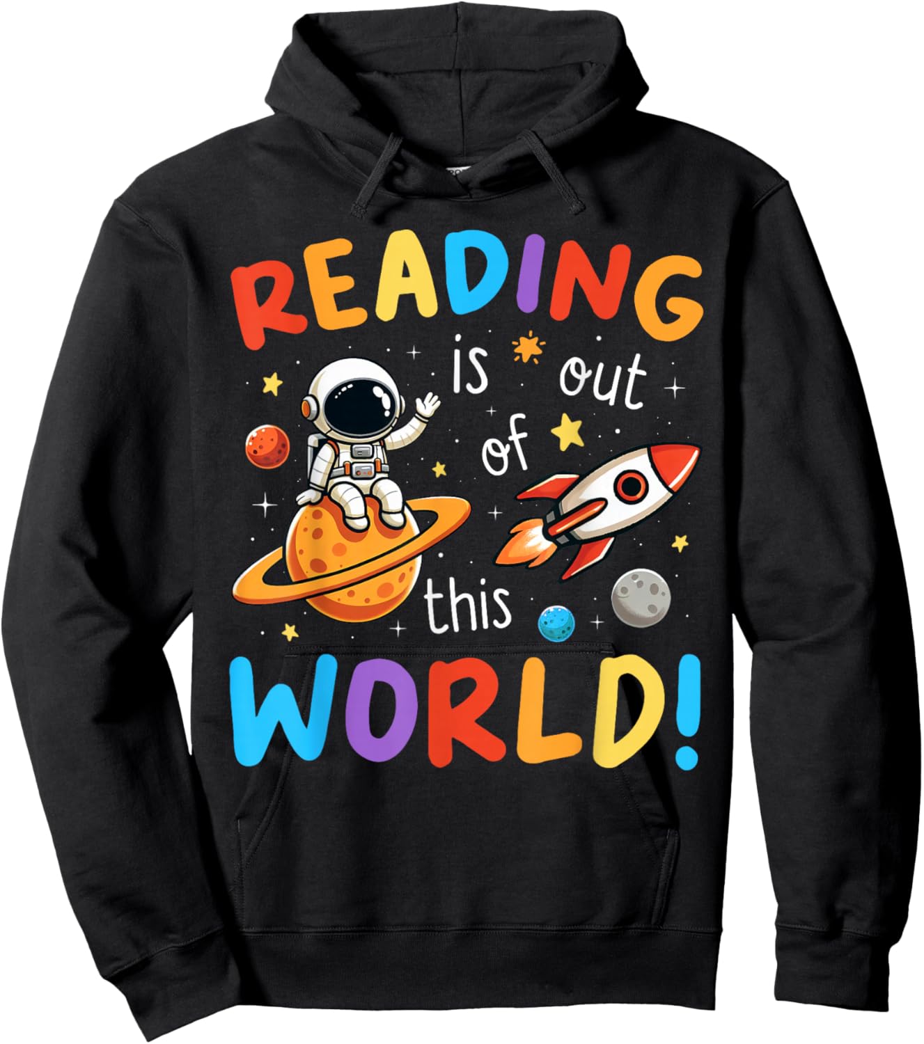 Reading Is Out Of This World Space Funny Books Lover Kids Hoodie - Hoodie | Black