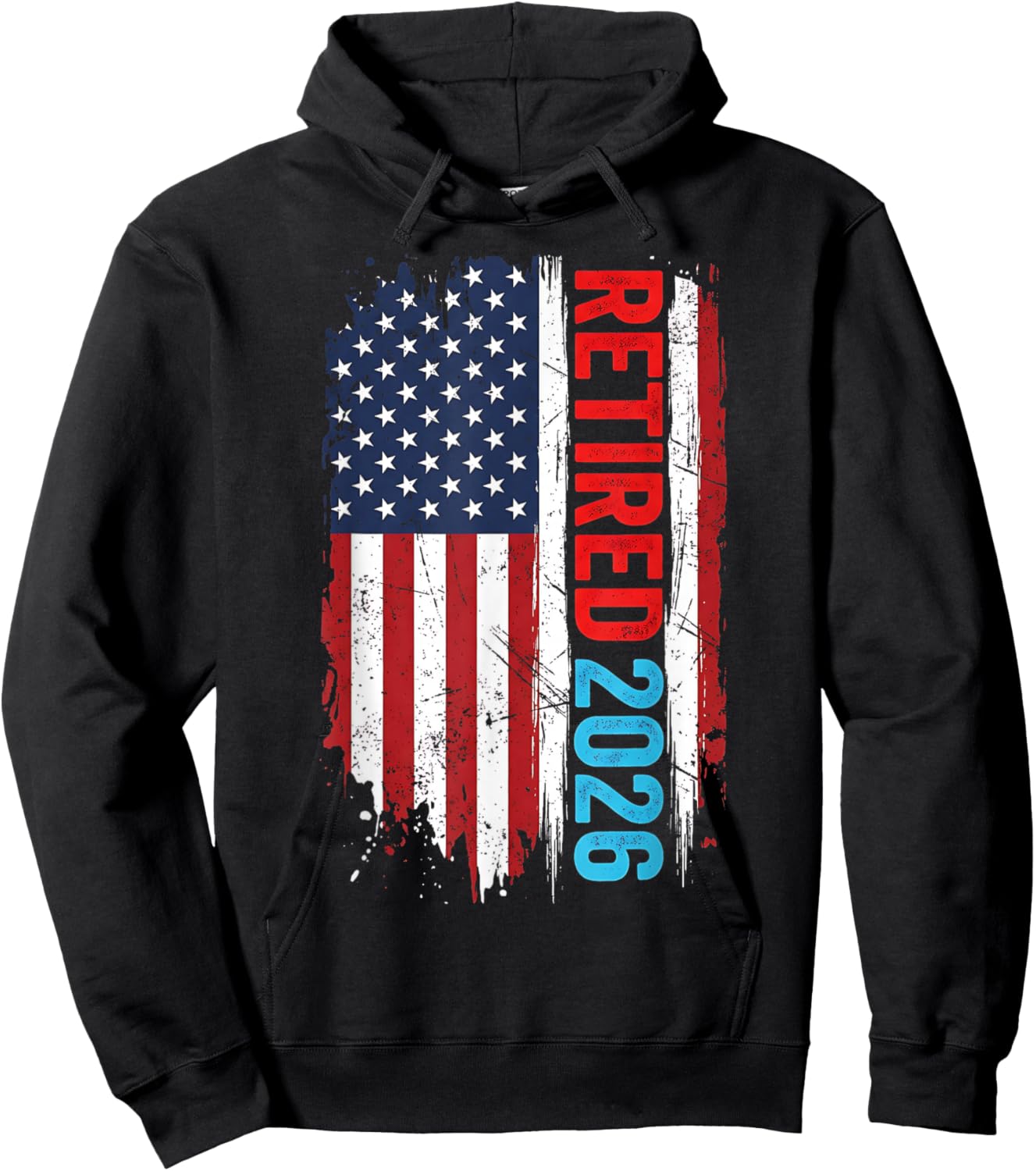 Retired 2026 Funny Retirement 2026 American Flag Men Women Hoodie - Hoodie | Black