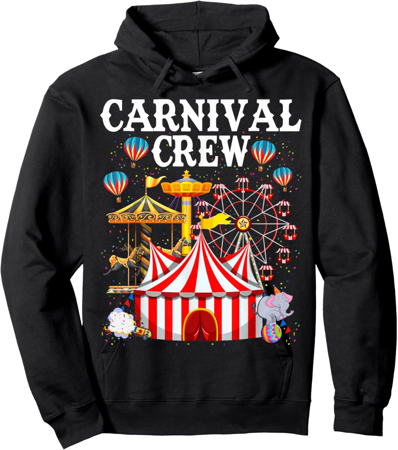 Carnival Crew for Birthday Theme Party Matching Family Hoodie - Hoodie | Black