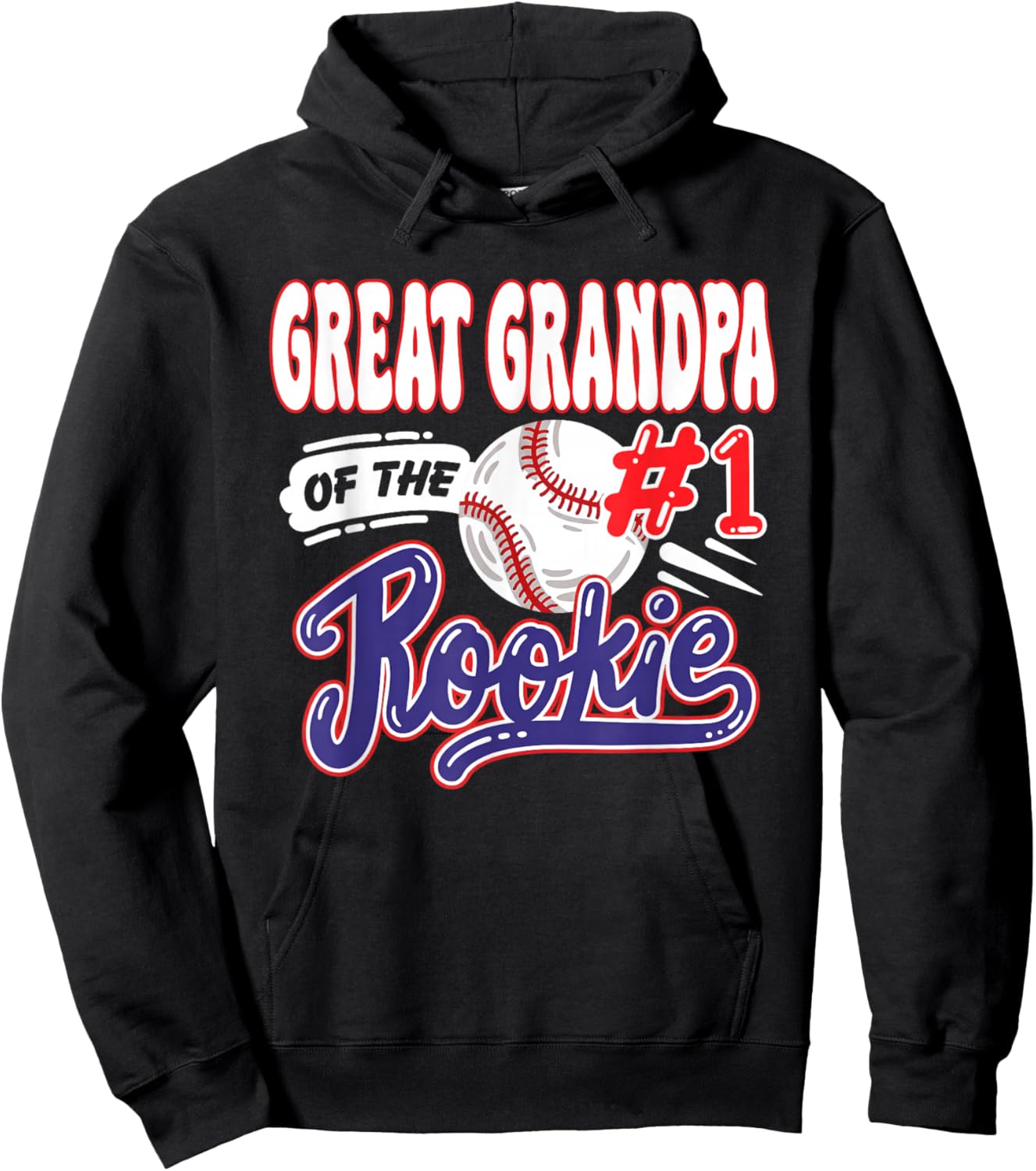 Great Grandpa Rookie of Year 1st Bday Baseball Theme Hoodie - Hoodie | Black