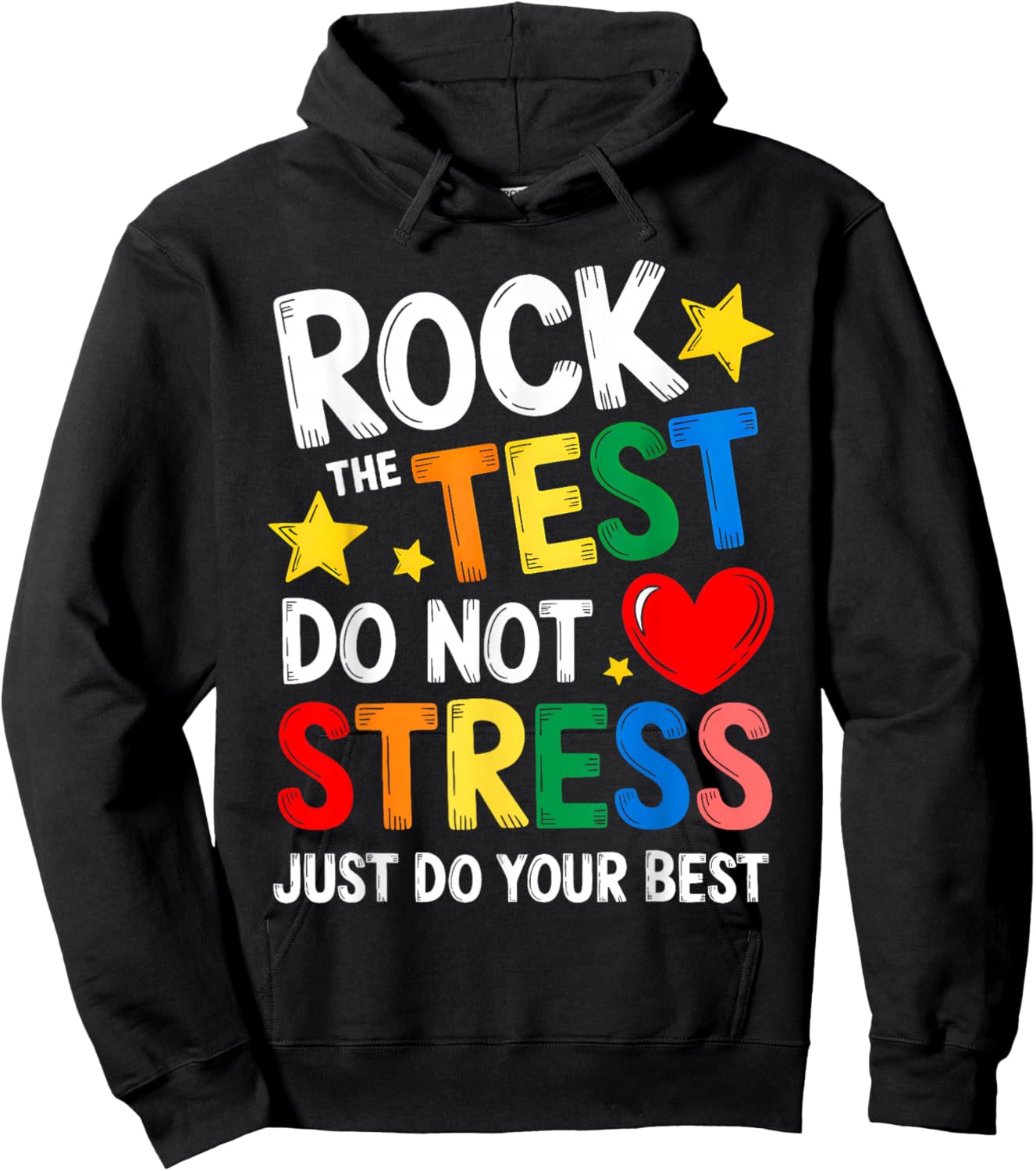 Groovy Rock The Test Teacher Student Test Day Testing Day Hoodie - Hoodie | Black