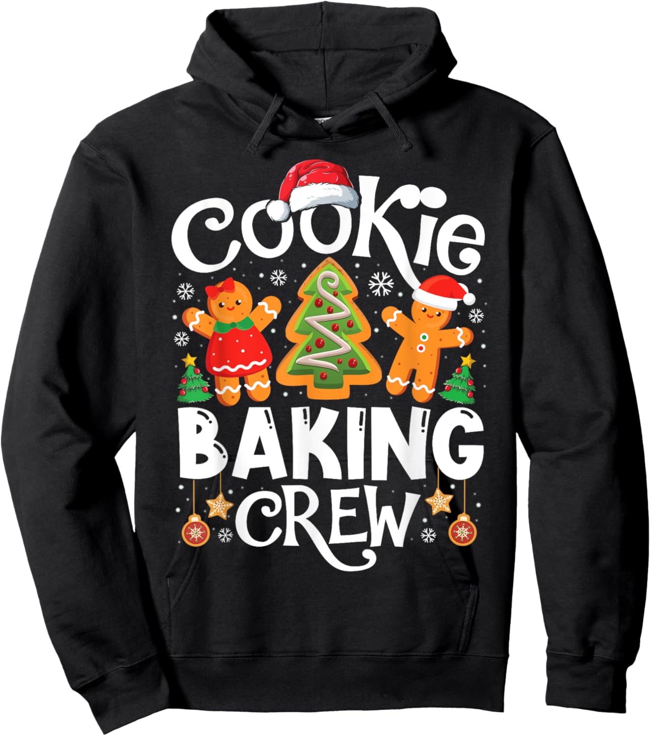 Cookie Baking Crew Cooking Lover Santa Xmas Gingerbread Hoodie - Hoodie | Black