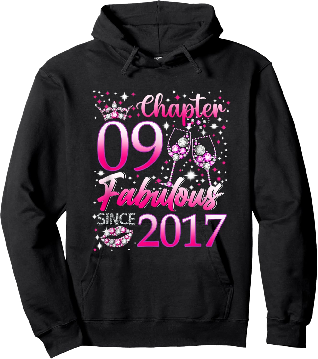 Chapter 9 Fabulous Since 2017 9th Birthday Women Girl Hoodie - Hoodie | Black