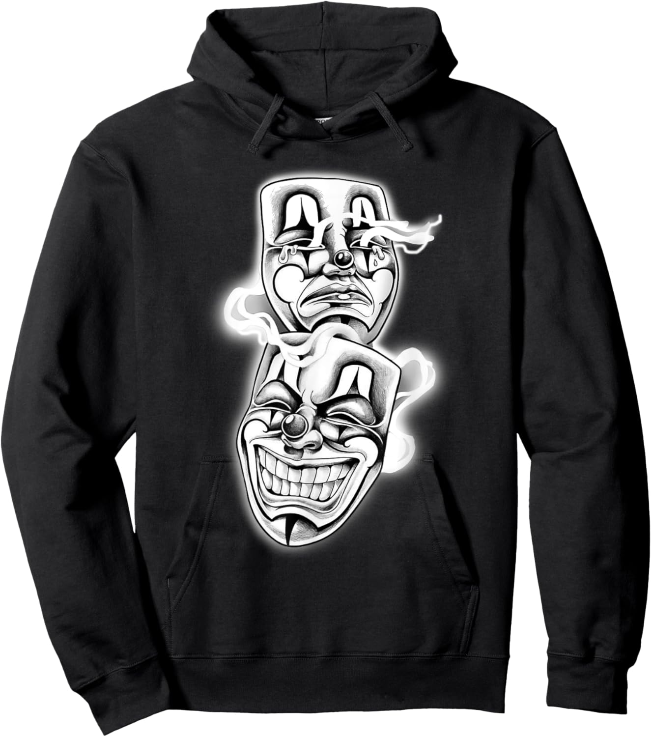 Laugh Now Cry Later Chicano Tattoo Flash Hoodie - Hoodie | Black