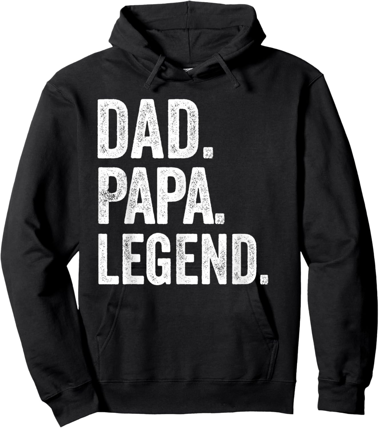 Dad Papa Legend - Vintage Distressed Bold Papa Graphic Hoodie - Hoodie | Black