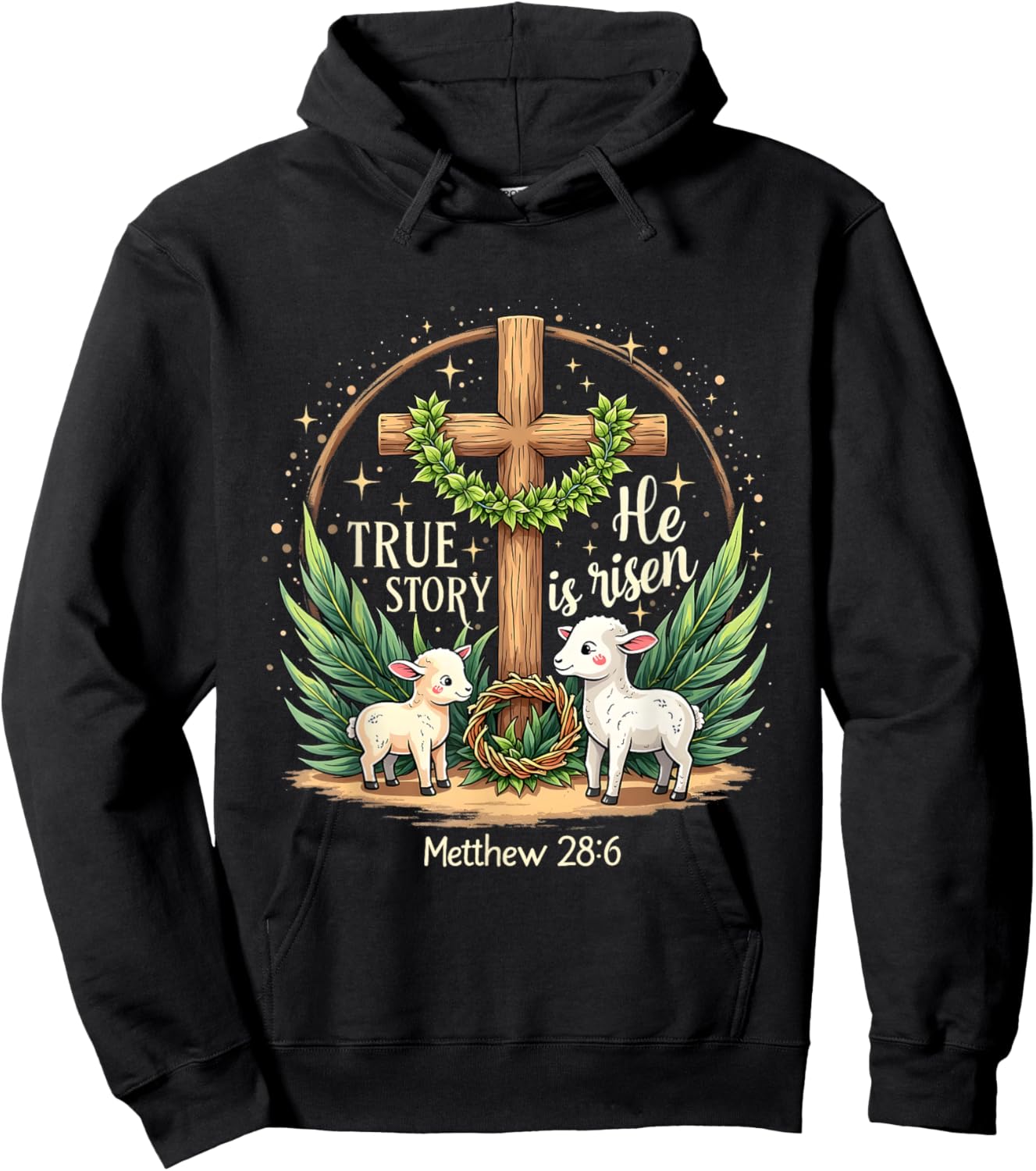 He Is Risen True Story Easter Coquette Vintage Christian Hoodie - Hoodie | Black