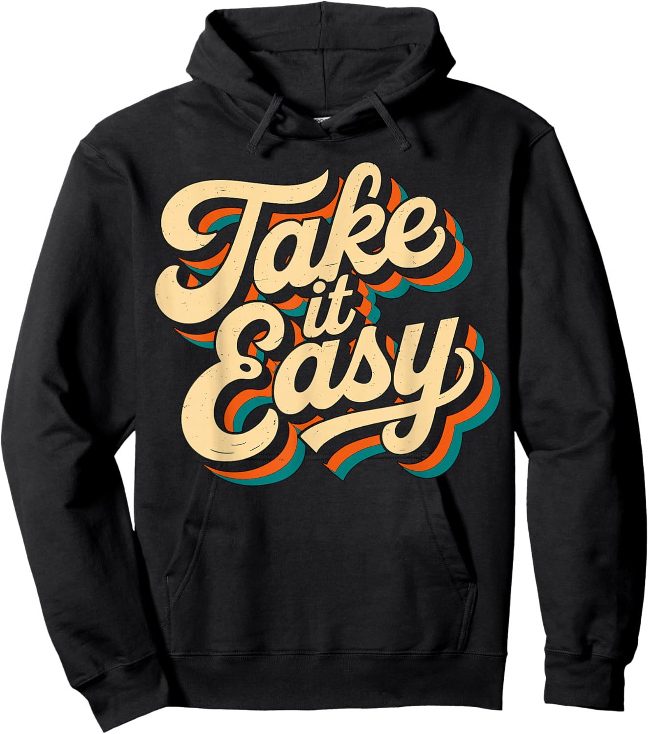 Take It Easy Retro Groovy Hoodie - Hoodie | Black