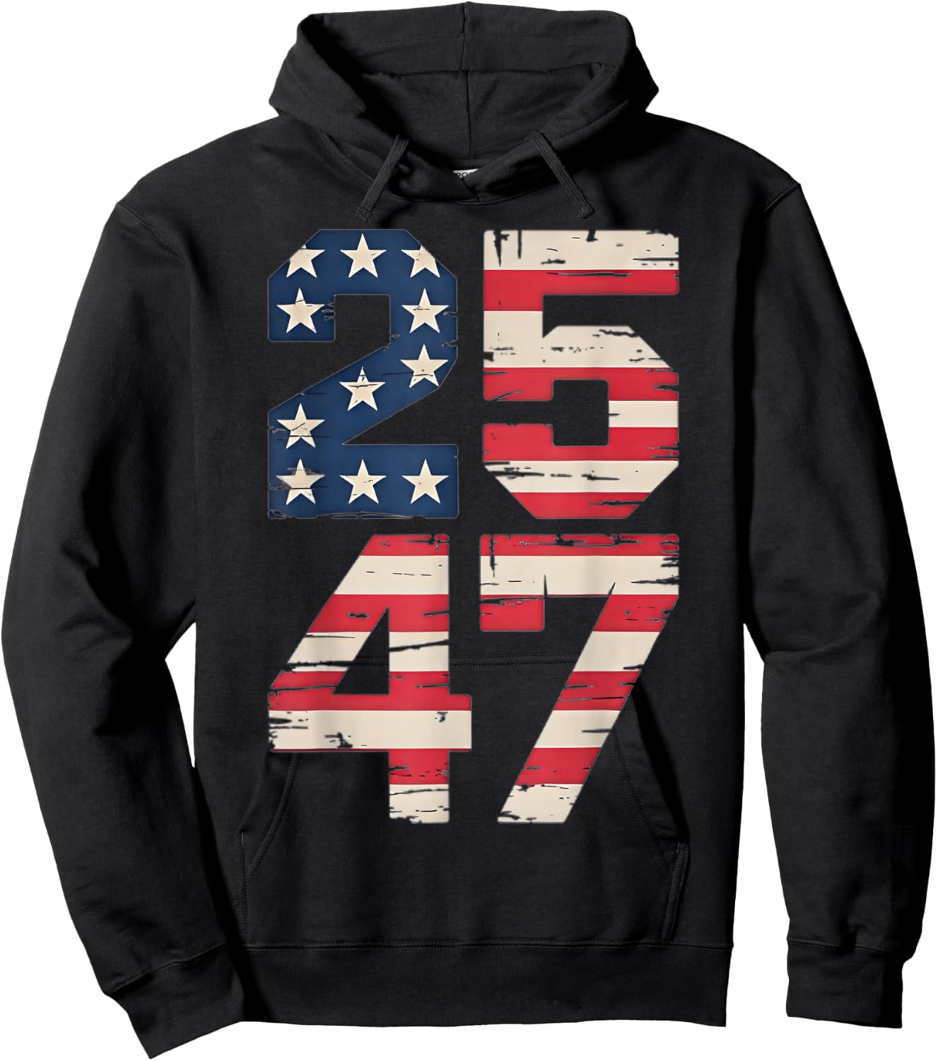 2547 Patriotic Vintage USA American Flag 25 47 Hoodie - Hoodie | Black