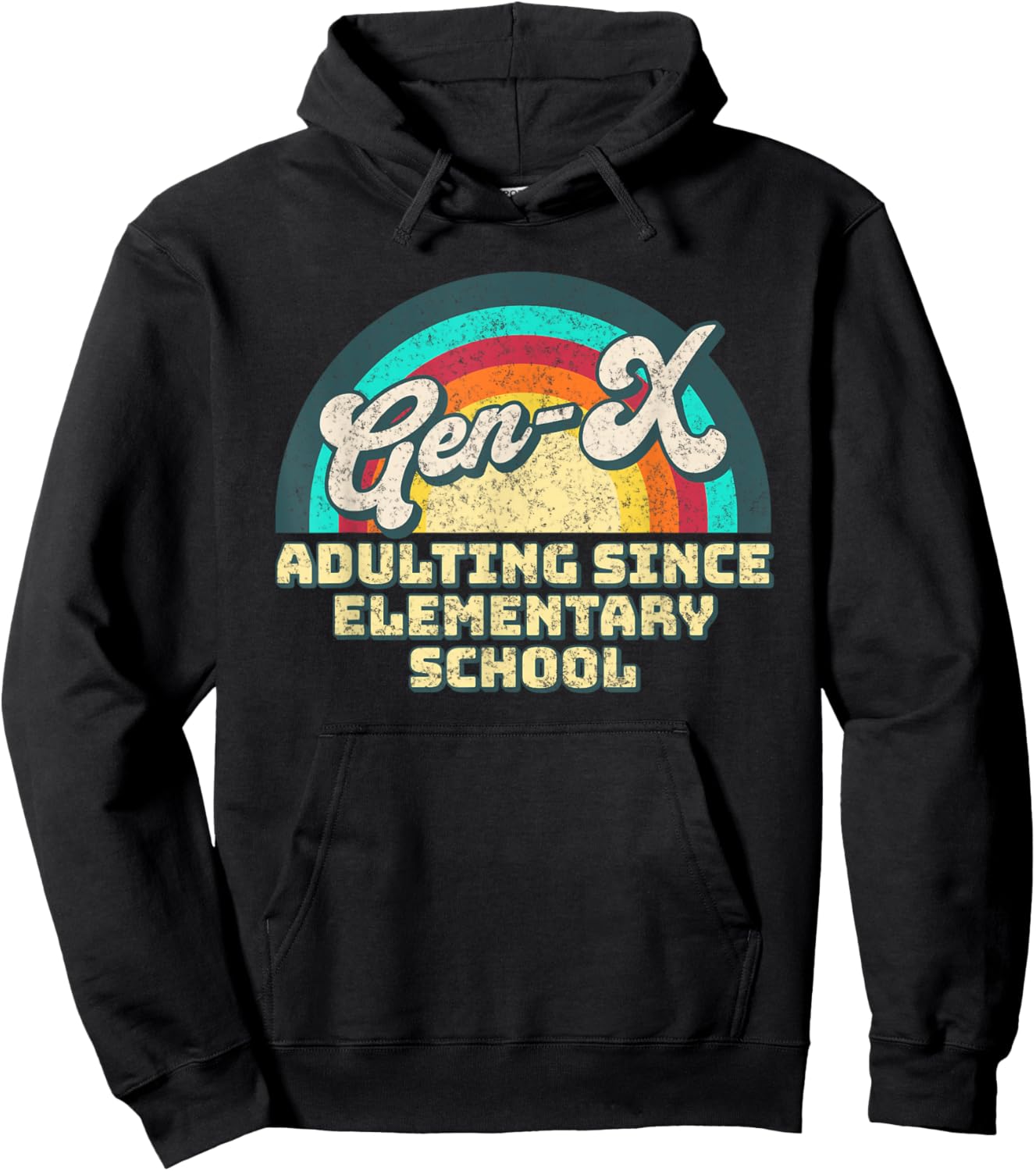 Gen X Adulting Since Elementary School Generation Xers Hoodie - Hoodie | Black