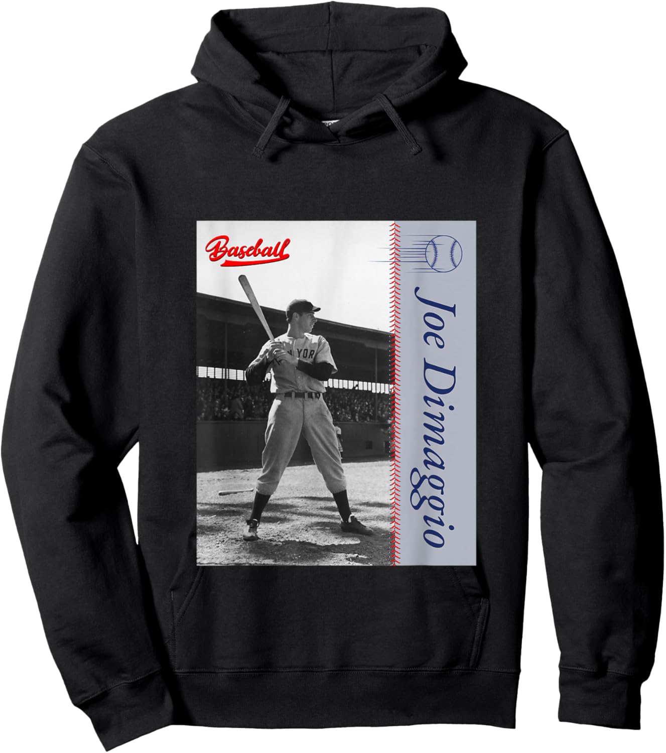 Great Moment Store Joe Dimaggio_Baseball_002 , Small, Black Hoodie - Hoodie | Black