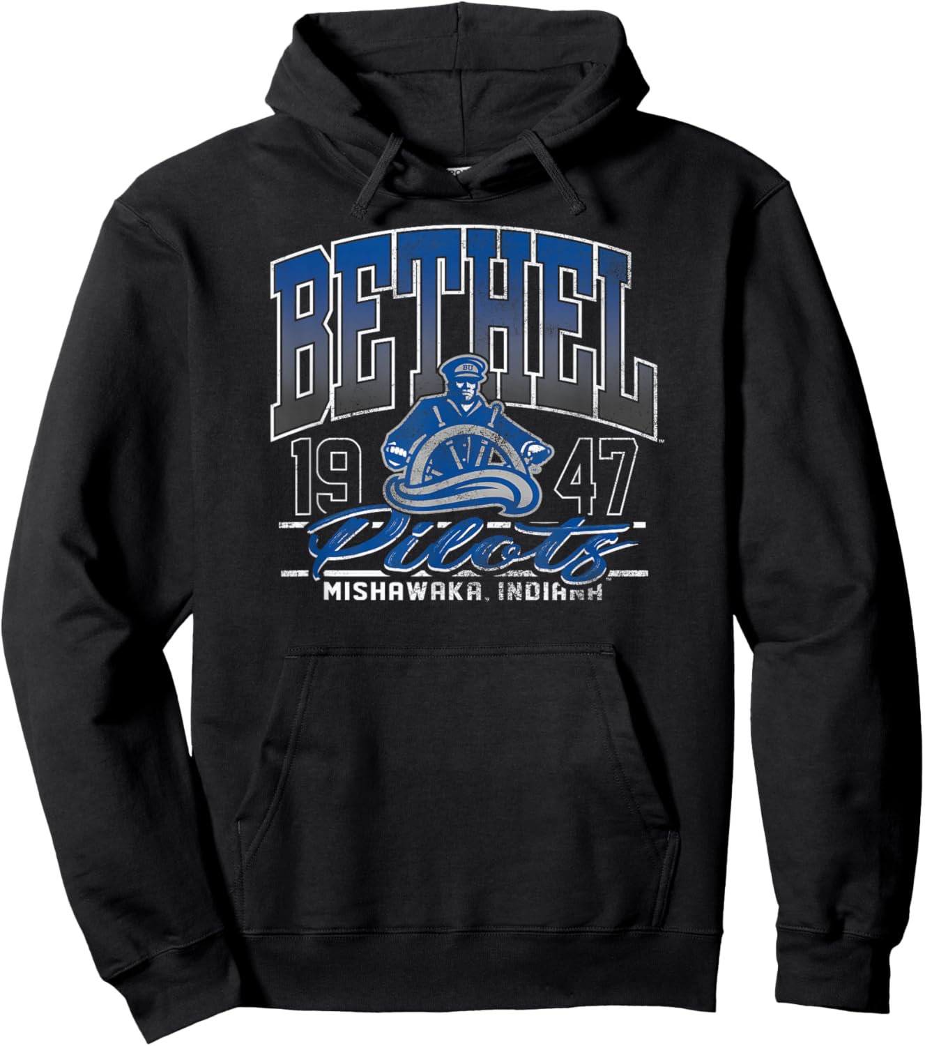 Bethel Pilots Kicking It Dark Heather Officially Licensed Hoodie - Hoodie | Black