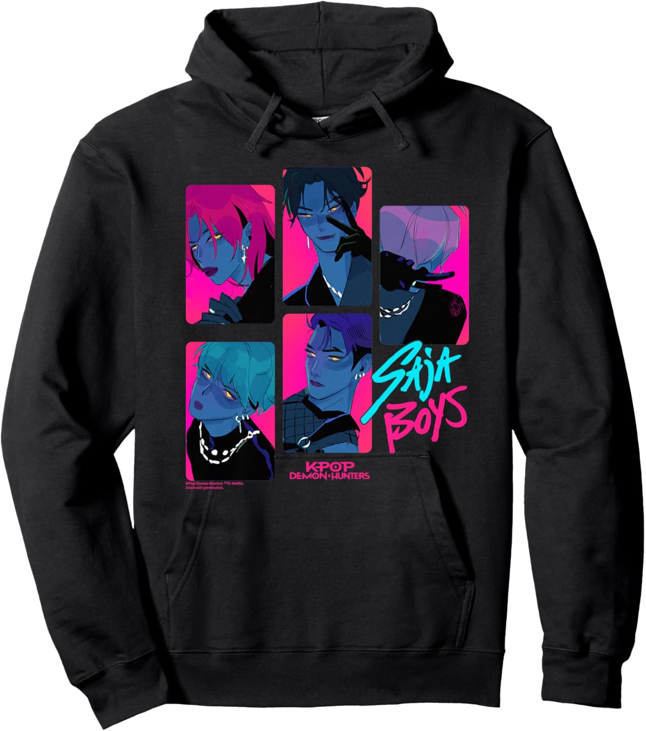 Kpop Demon Hunters Saja Boys Demons Officially Licensed Premium Hoodie - Hoodie | Black