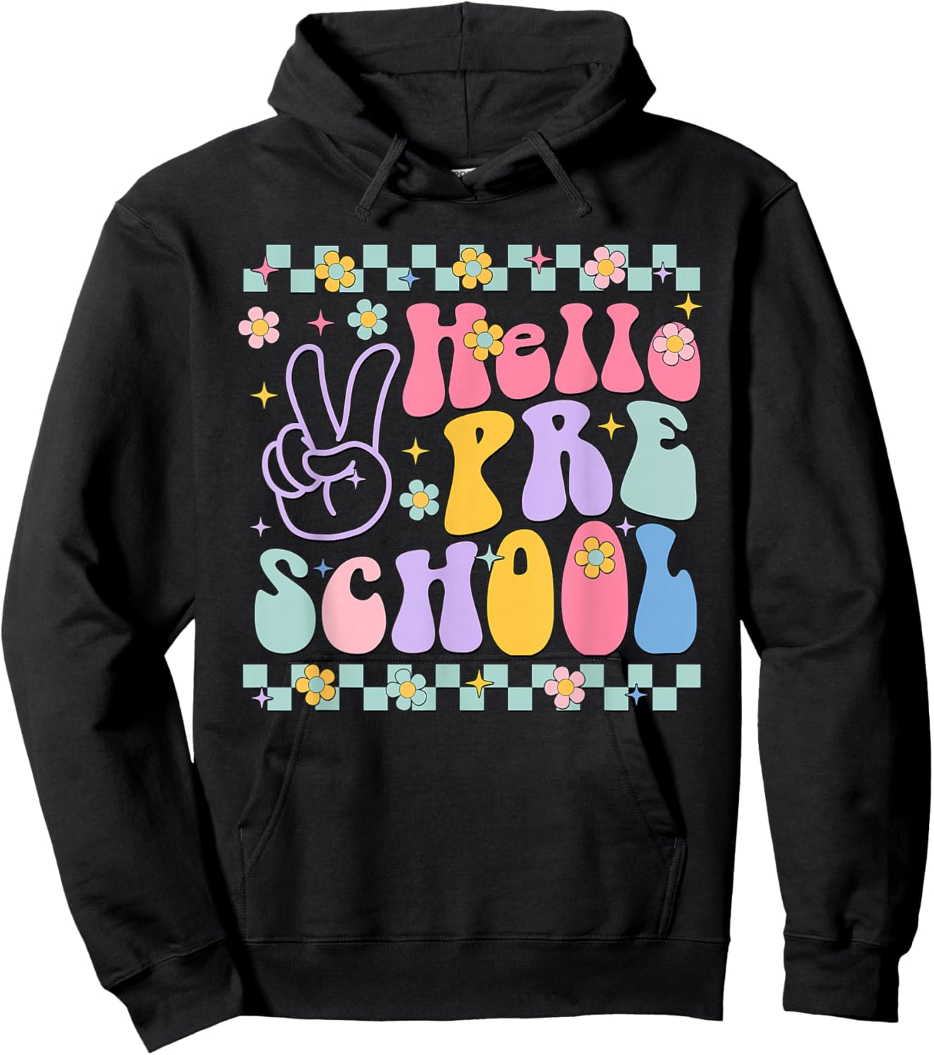 Hello preschool Back To School Teachers Boys Girls Kids Hoodie - Hoodie | Black