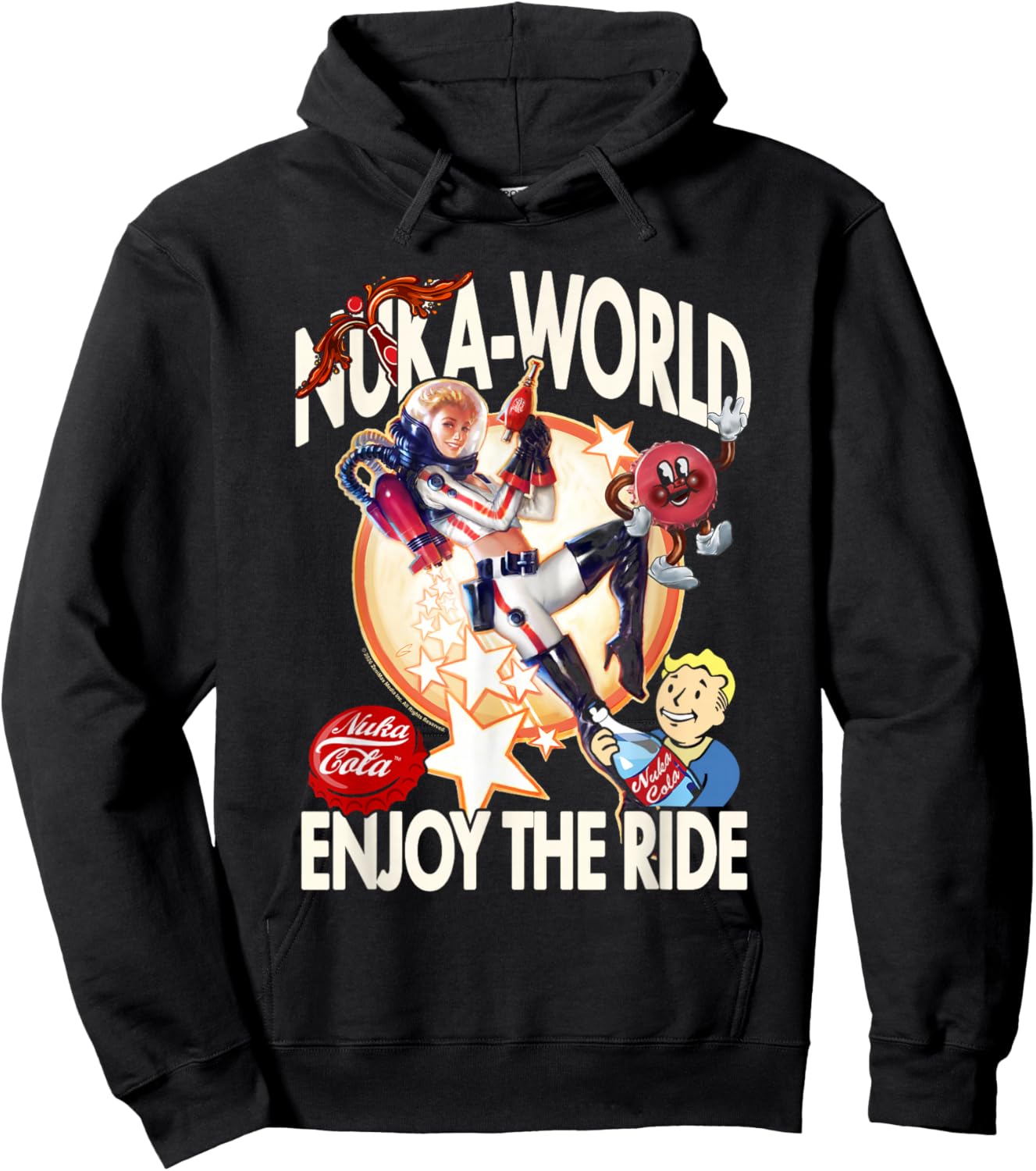 Fallout Video Game Nuka World Enjoy the Ride Vault Boy Hoodie - Hoodie | Black