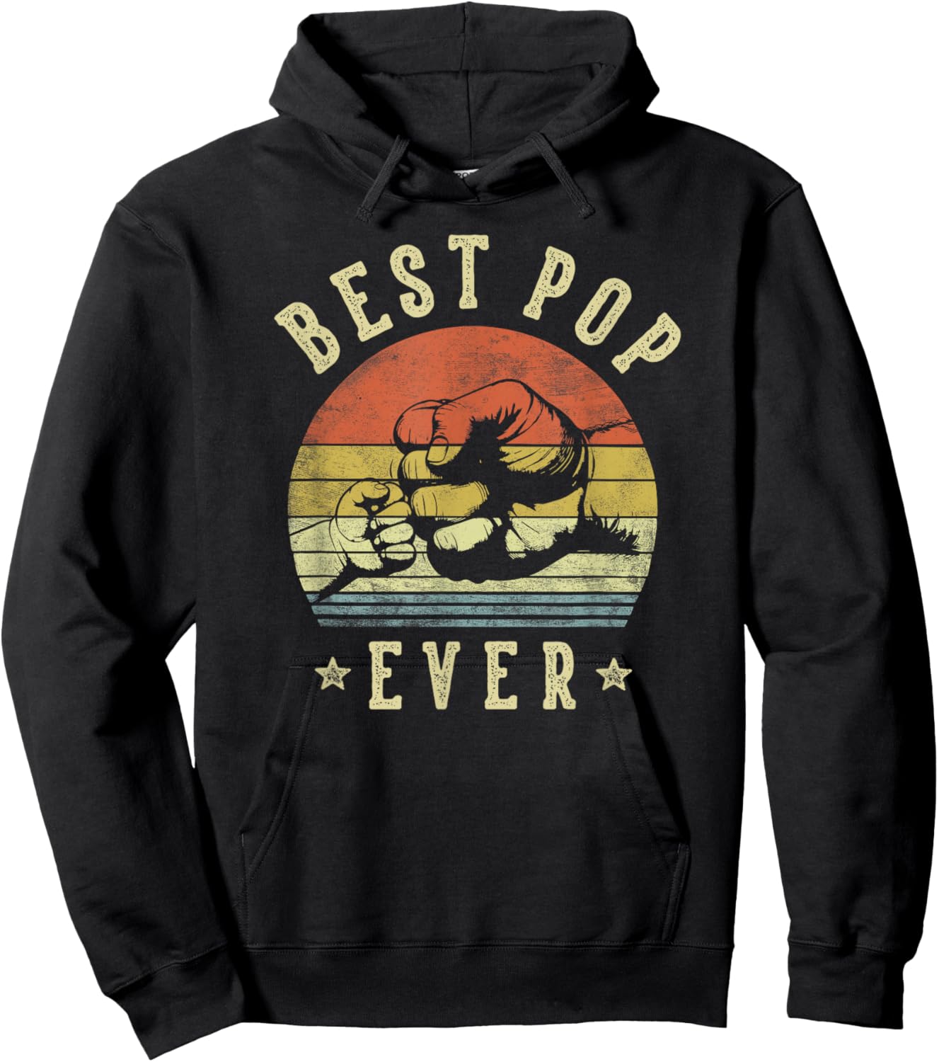 Best Pop Ever - Retro Fist Bump Vintage Design Pop Hoodie - Hoodie | Black