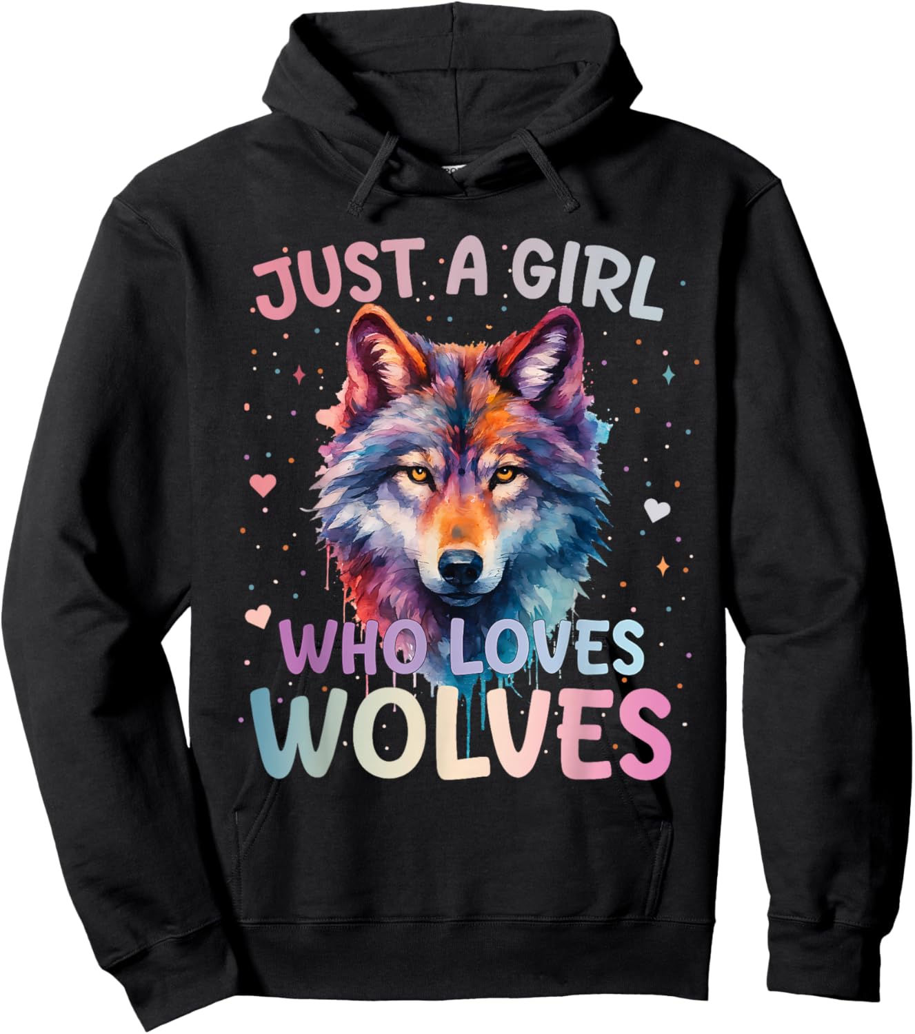 Just A Girl Who Loves Wolves Wolf Lover Women Girls Hoodie - Hoodie | Black