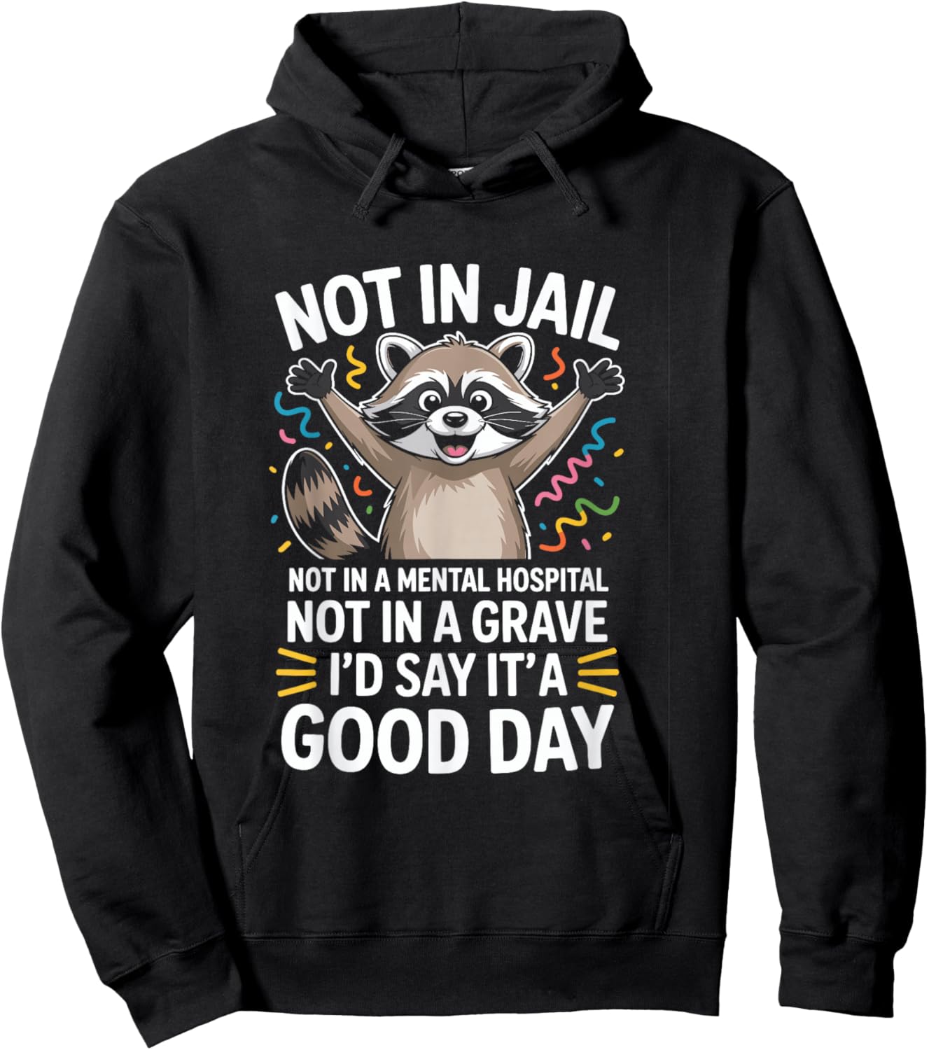 Not in Jail Not in A Mental Hospital Not in A Grave Funny Hoodie - Hoodie | Black