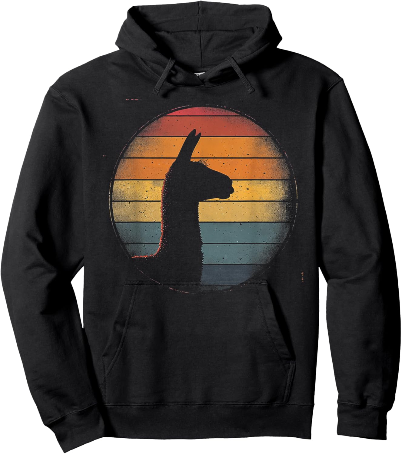 Llama Alpaca - Retro 70s 80s Graphic Vintage Men Women Kids Hoodie - Hoodie | Black