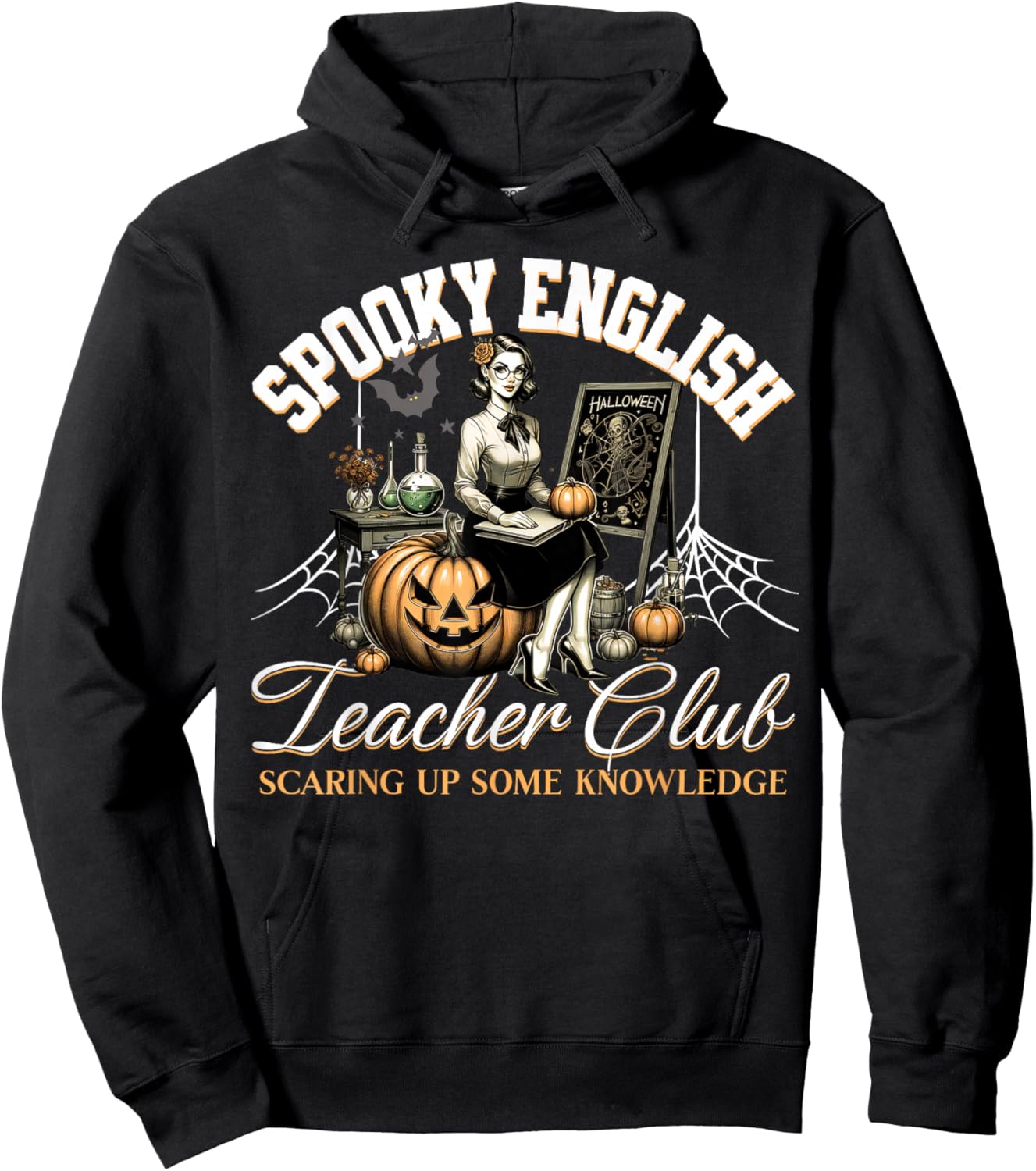 Spooky English Teacher Club Halloween Hoodie - Hoodie | Black