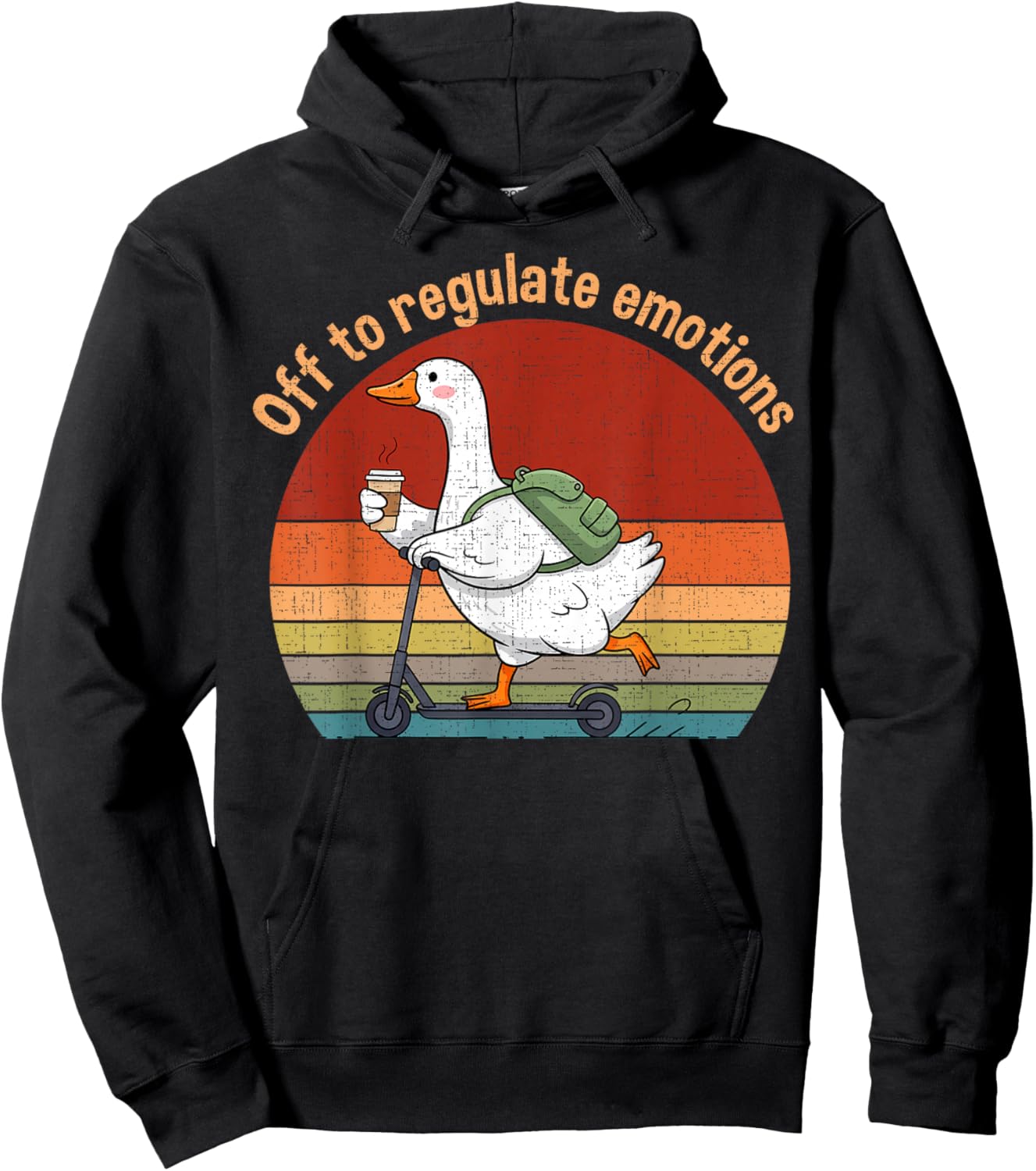 Retro Vintage Off to Regulate Emotions Goose Mental Health Hoodie - Hoodie | Black