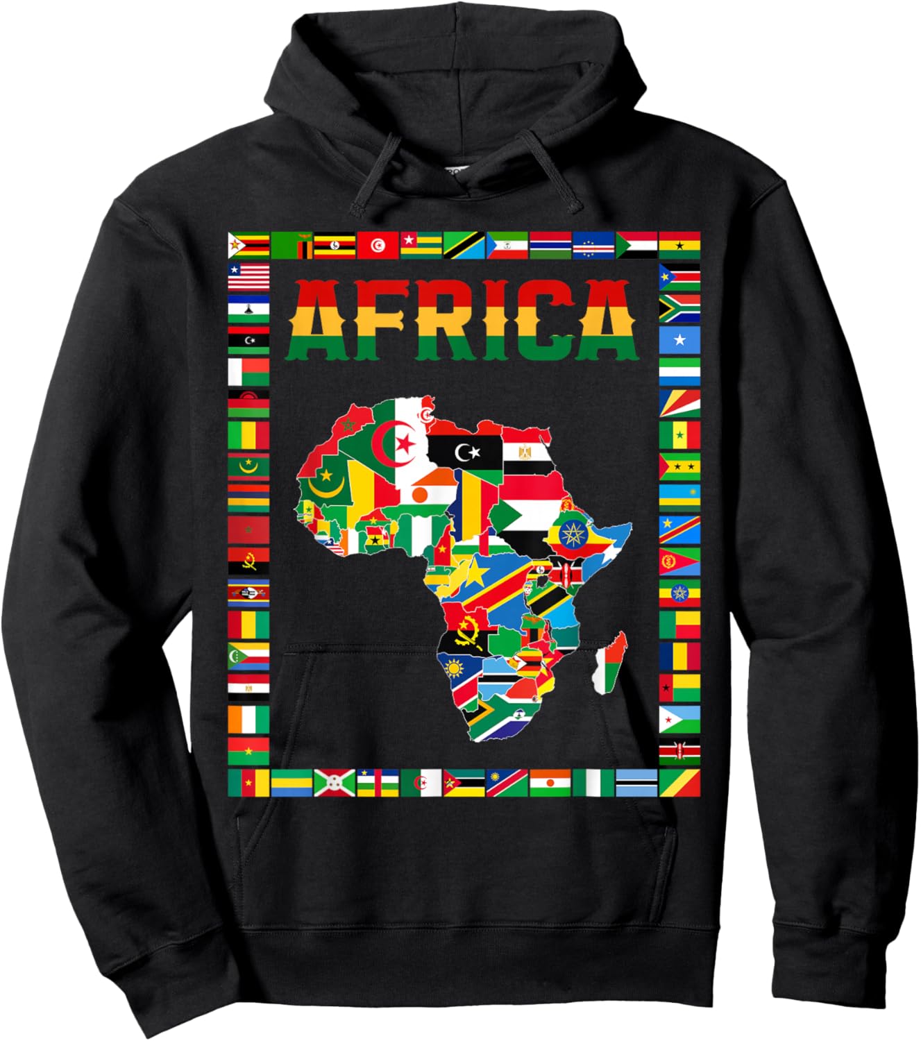 African flags,Flags of africa,africa map. Hoodie - Hoodie | Black