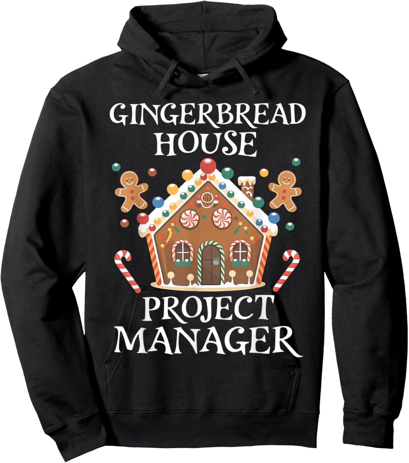 Gingerbread House Project Manager Cookie Baking Christmas Hoodie - Hoodie | Black