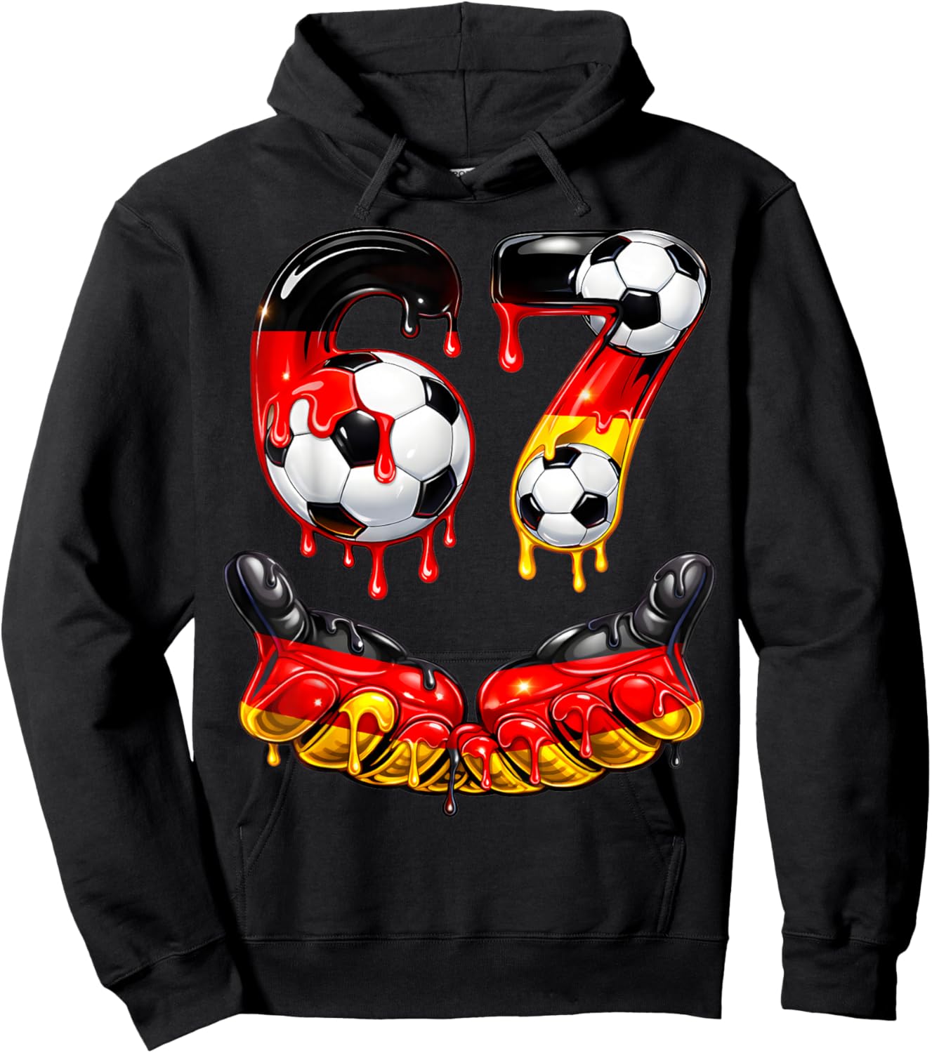 Lustiges Fußball 67 Meme für Jungen Kinder 67 Six Seven 67 Hoodie - Hoodie | Black