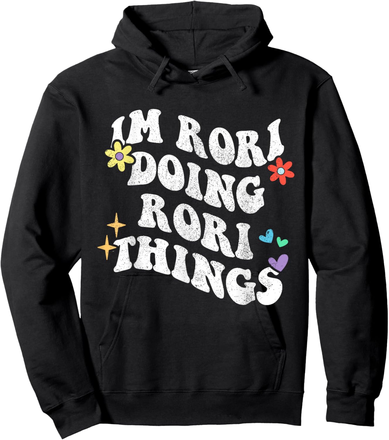 Retro Groovy Im Rori Doing Rori Things Funny Mother's Day Hoodie - Hoodie | Black