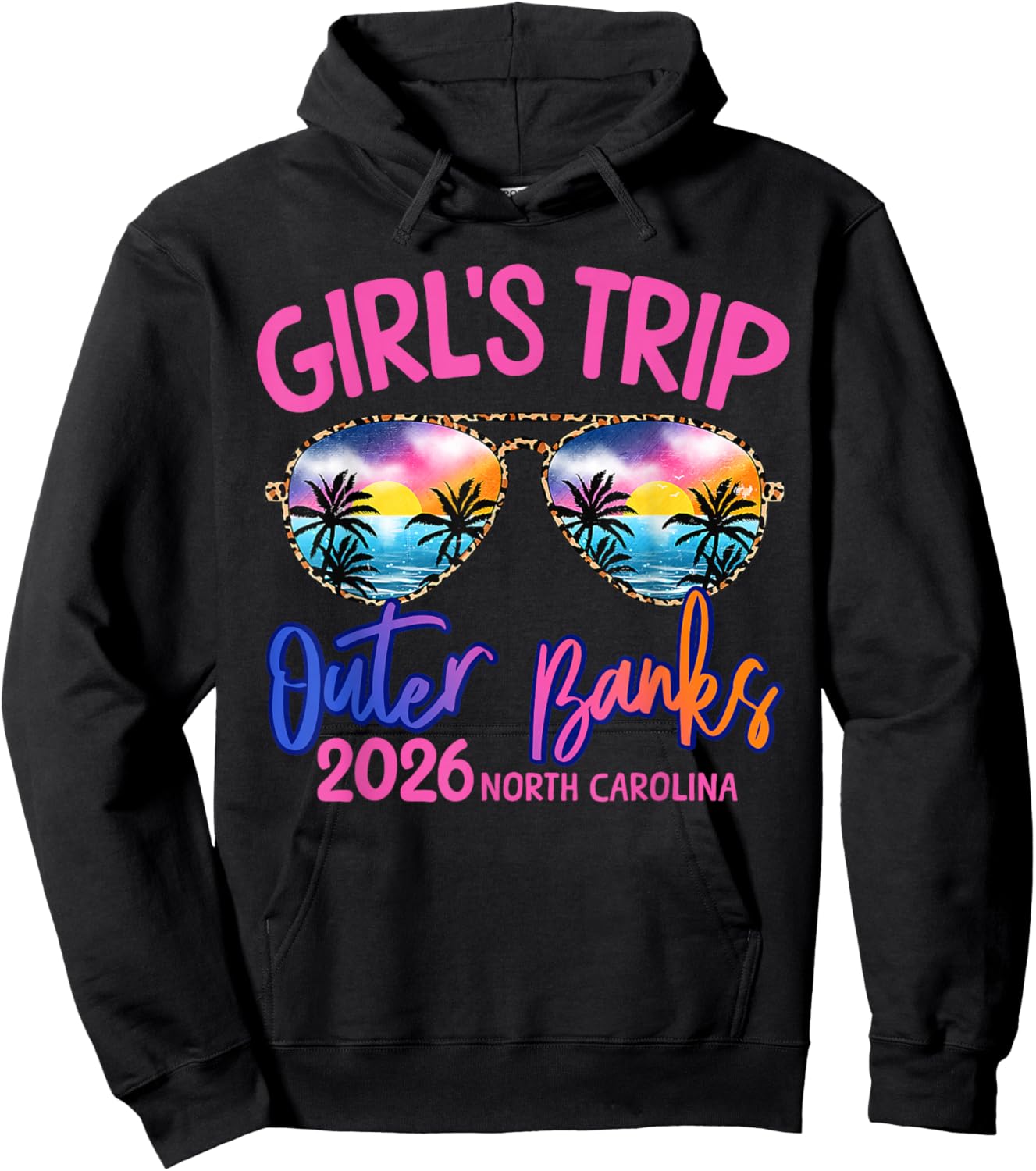 Girls Trip Outer Banks 2026 Weekend Vacation Beach Group Hoodie - Hoodie | Black