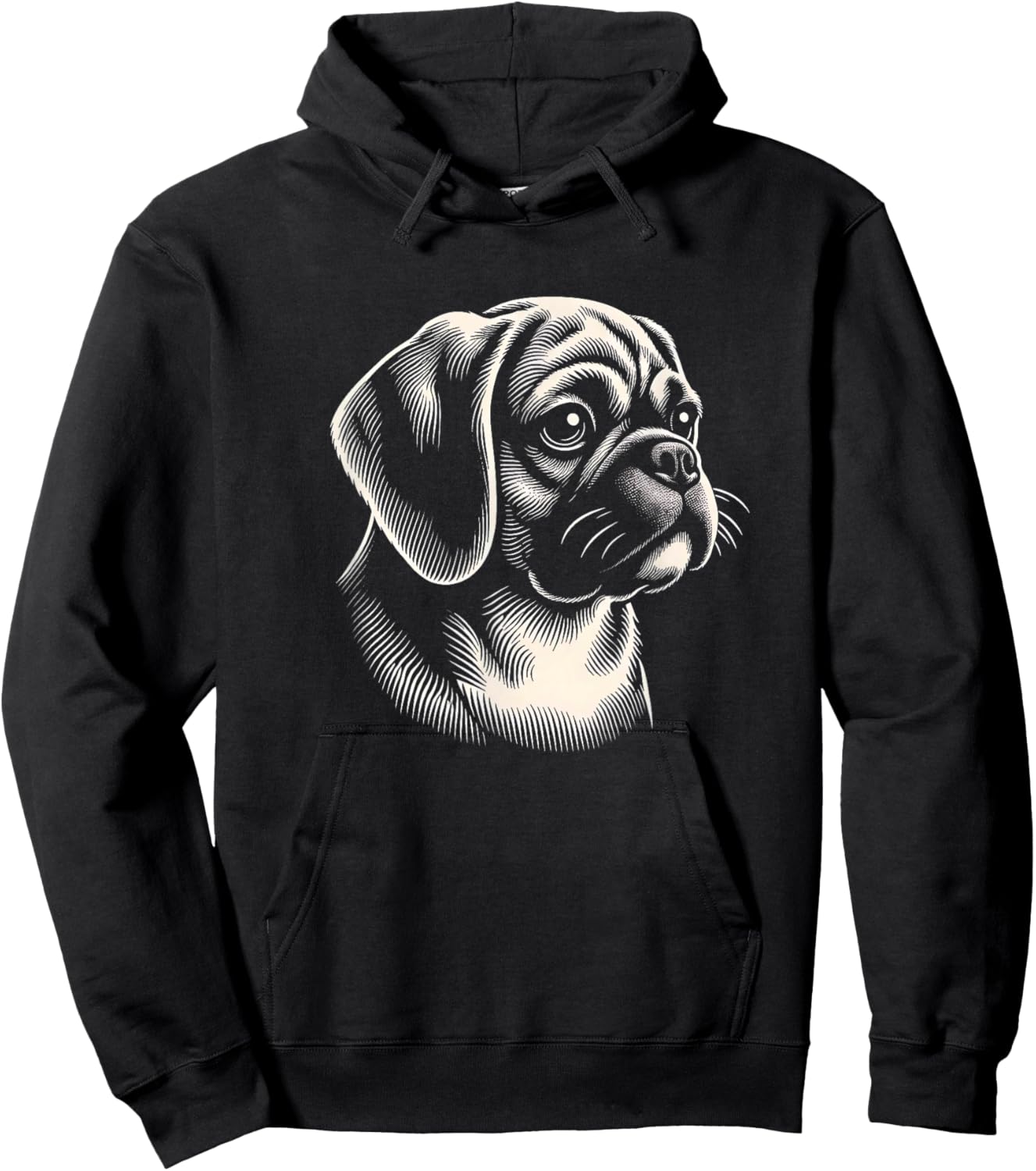 Puggle Dog Face Art Design Hoodie - Hoodie | Black