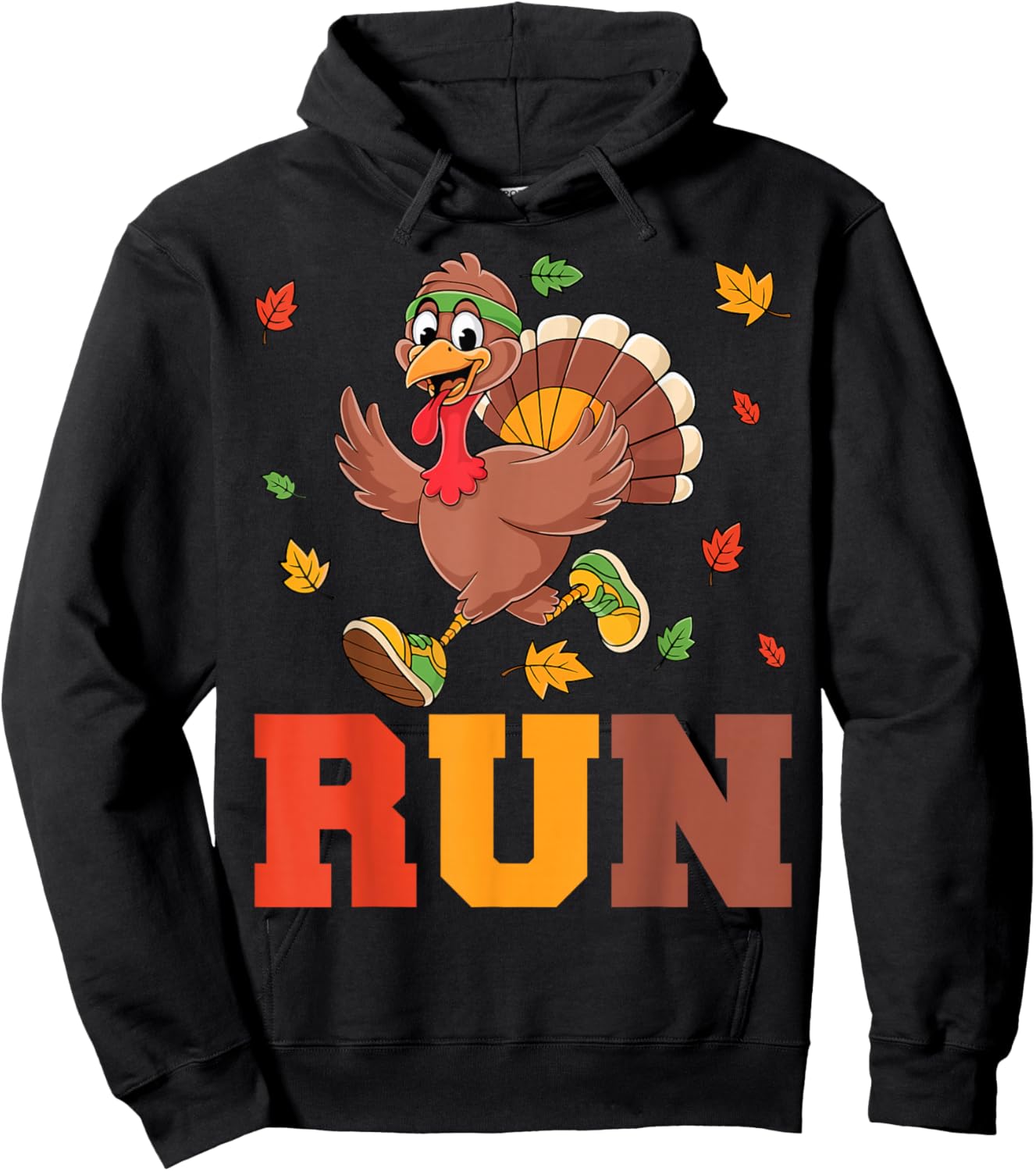 Turkey Run Costume Thanksgiving Running Turkey Trot Hoodie - Hoodie | Black
