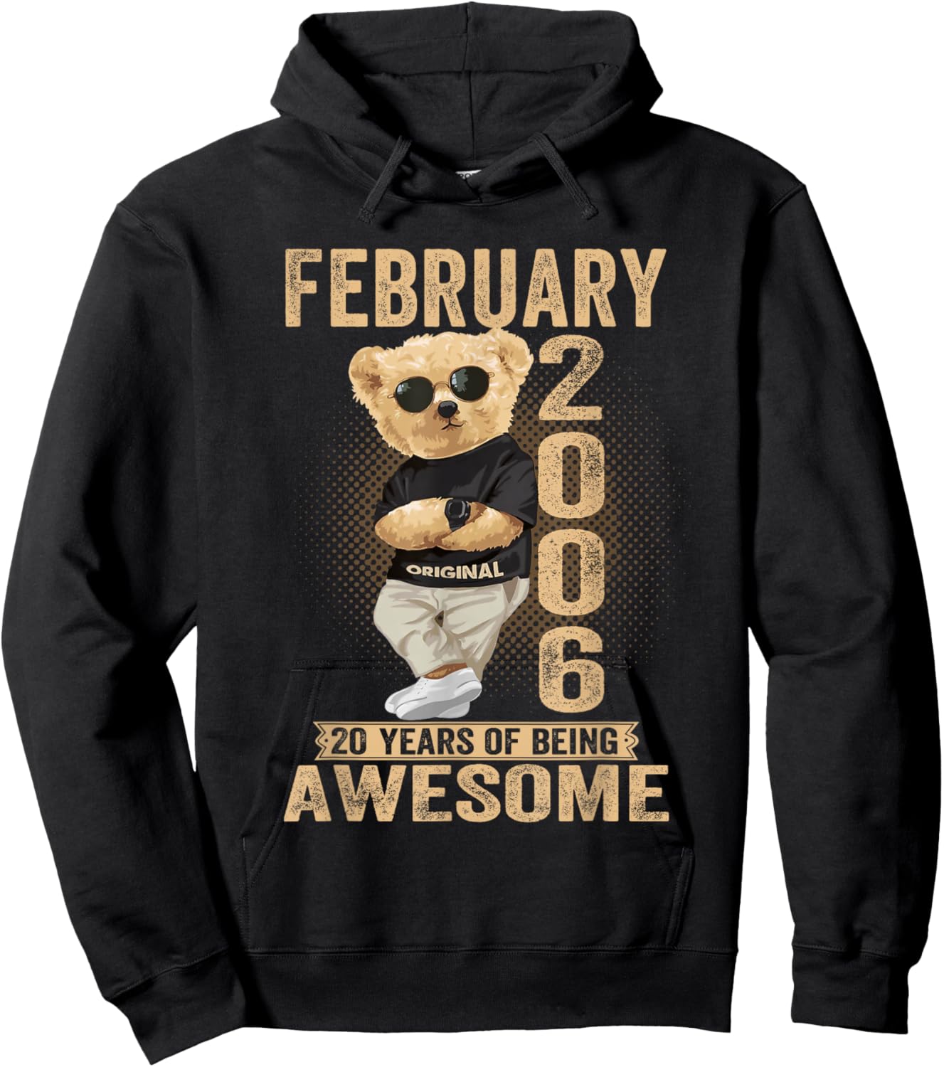 February 2006 20th Anniversary 2026 Women 20 Years Teddy Bear Hoodie - Hoodie | Black