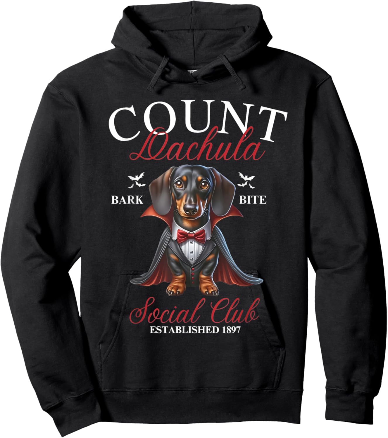Dachshund Halloween Social Club Halloweenie Weiner Men Women Hoodie - Hoodie | Black